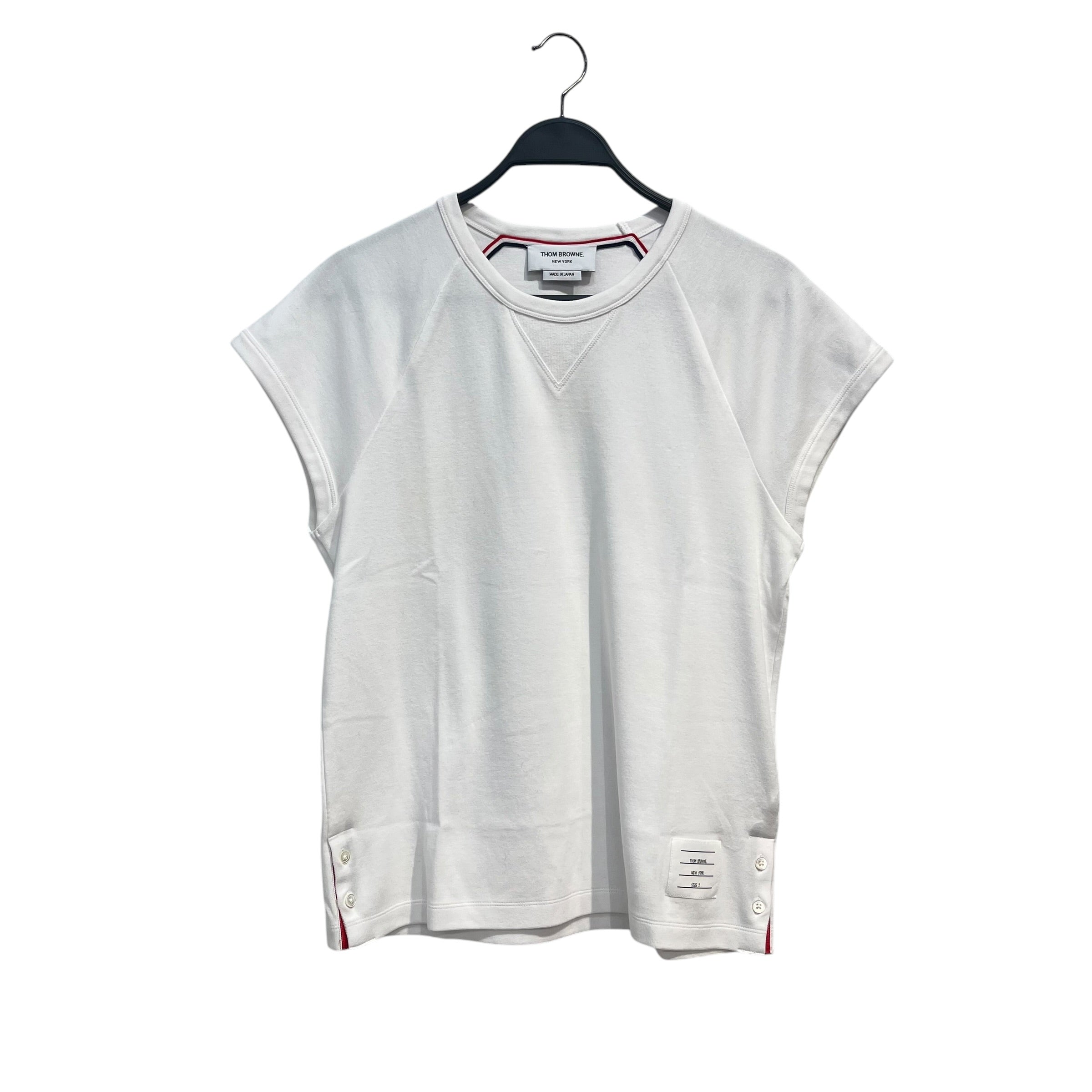 THOM BROWNE. NEW YORK/Tank Top/2/Cotton/WHT/STRIPE SIDE BUTTONS view 1