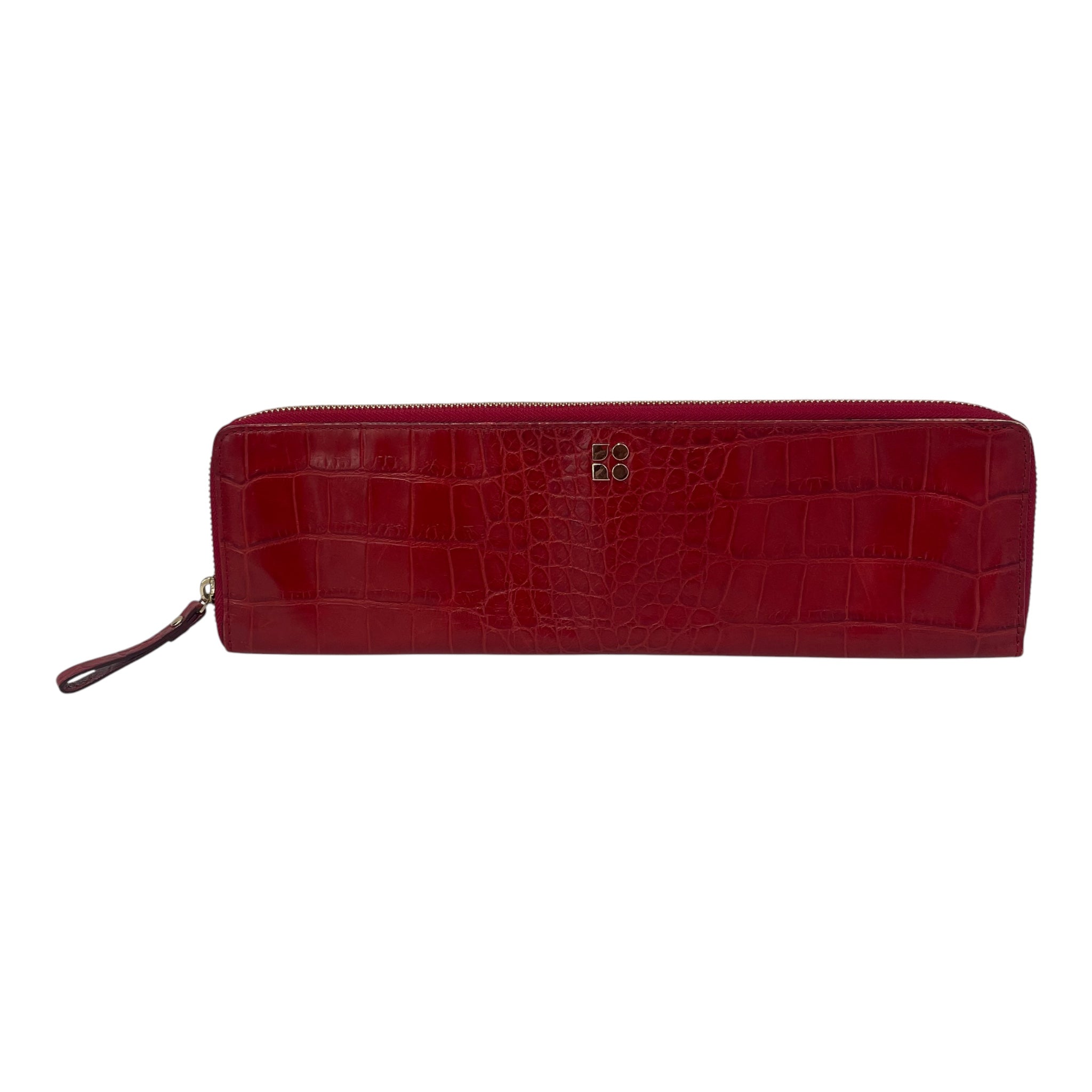 kate spade new york/Long Wallet/Leather/RED/EXTRA LONG CROCODILE CLUTCH view 1