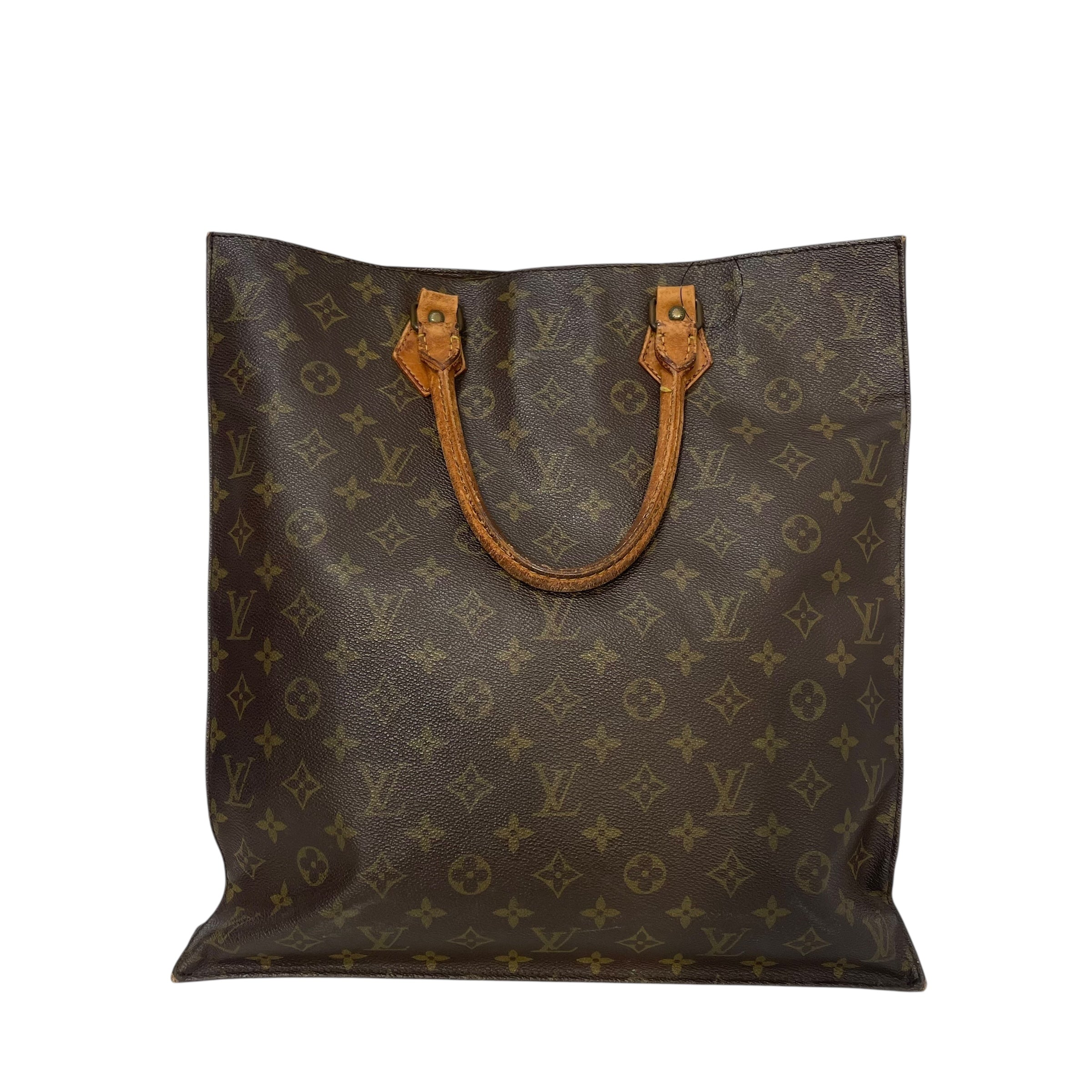 LOUIS VUITTON/Hand Bag/Monogram/Leather/BRW/Sac Plat view 2