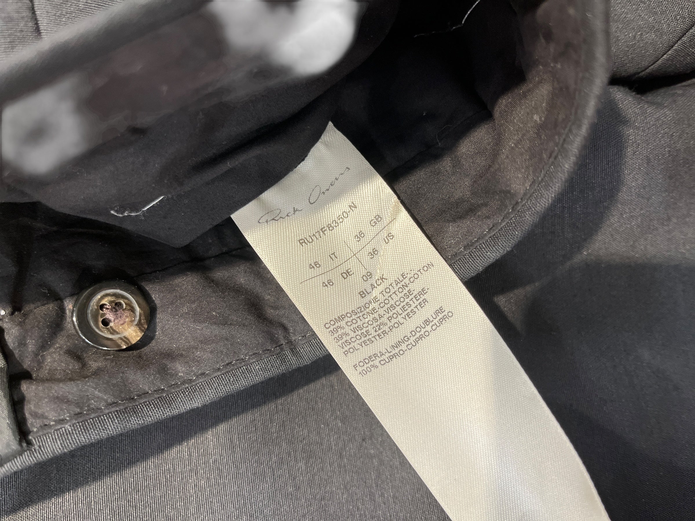 Rick Owens/Pants/46/Cotton/BLK/TECUATL TRACK PANTS view 3