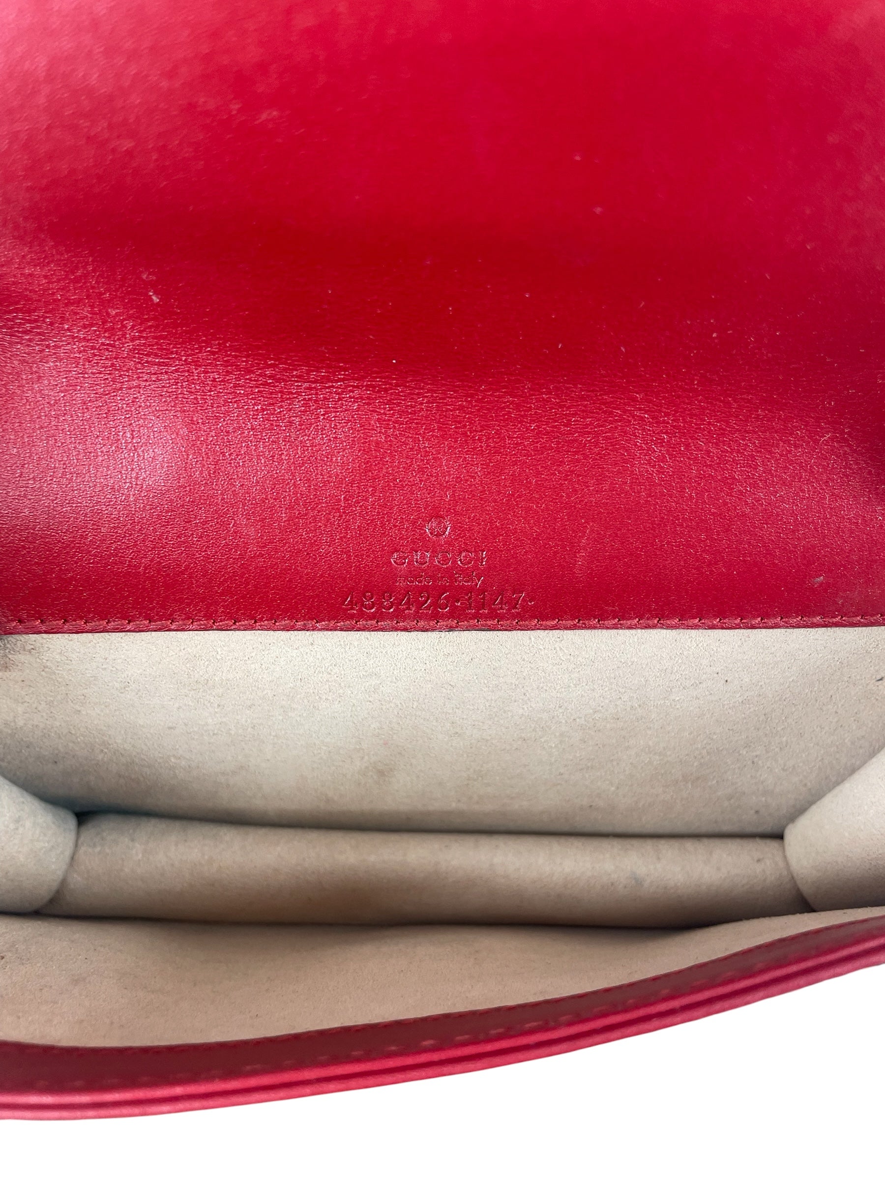 GUCCI/Cross Body Bag/Leather/RED/GG MARMONT WALLET ON CHAIN view 4