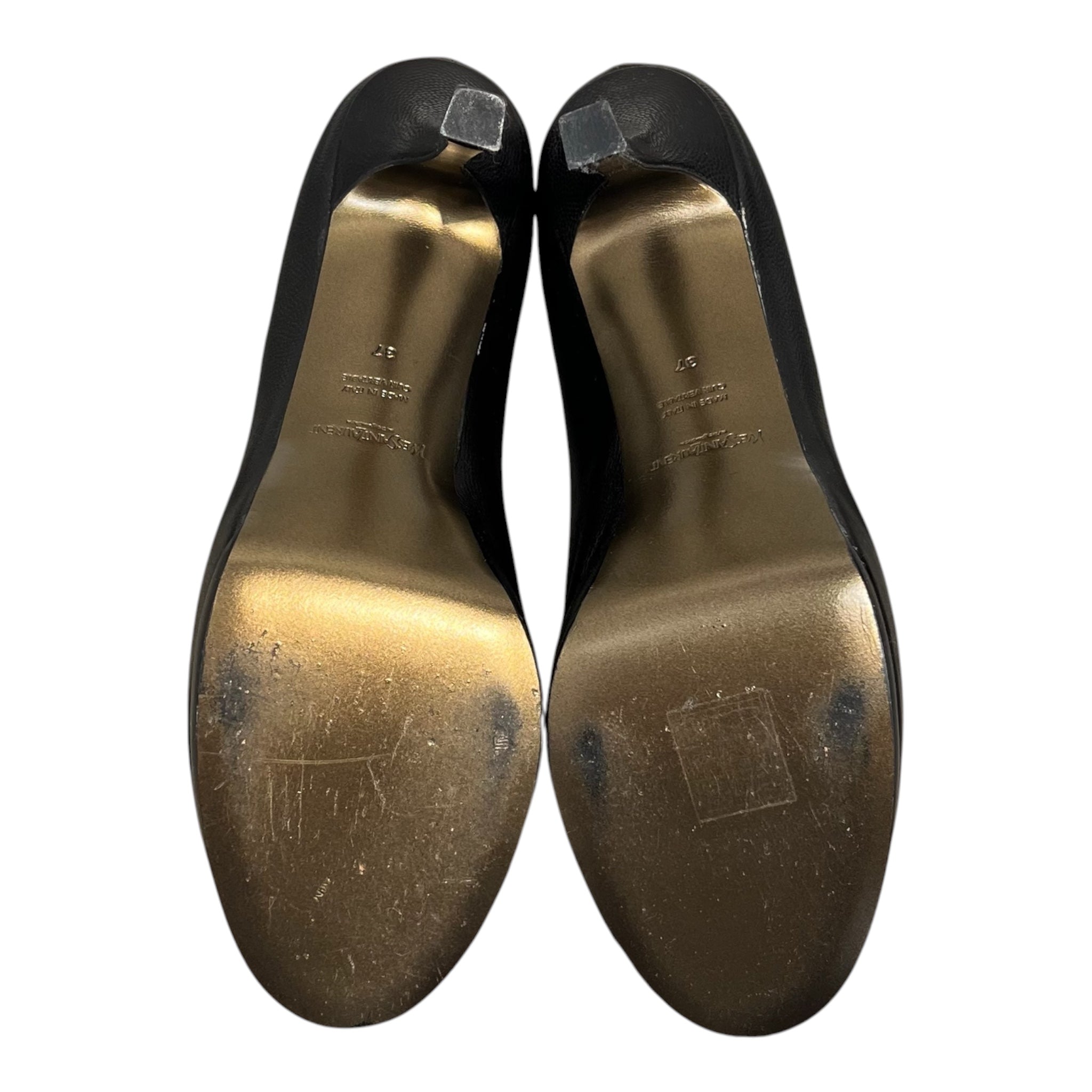 YVES SAINT LAURENT rive gauche/Heels/EU 37/Leather/BLK/caviar pumps view 7