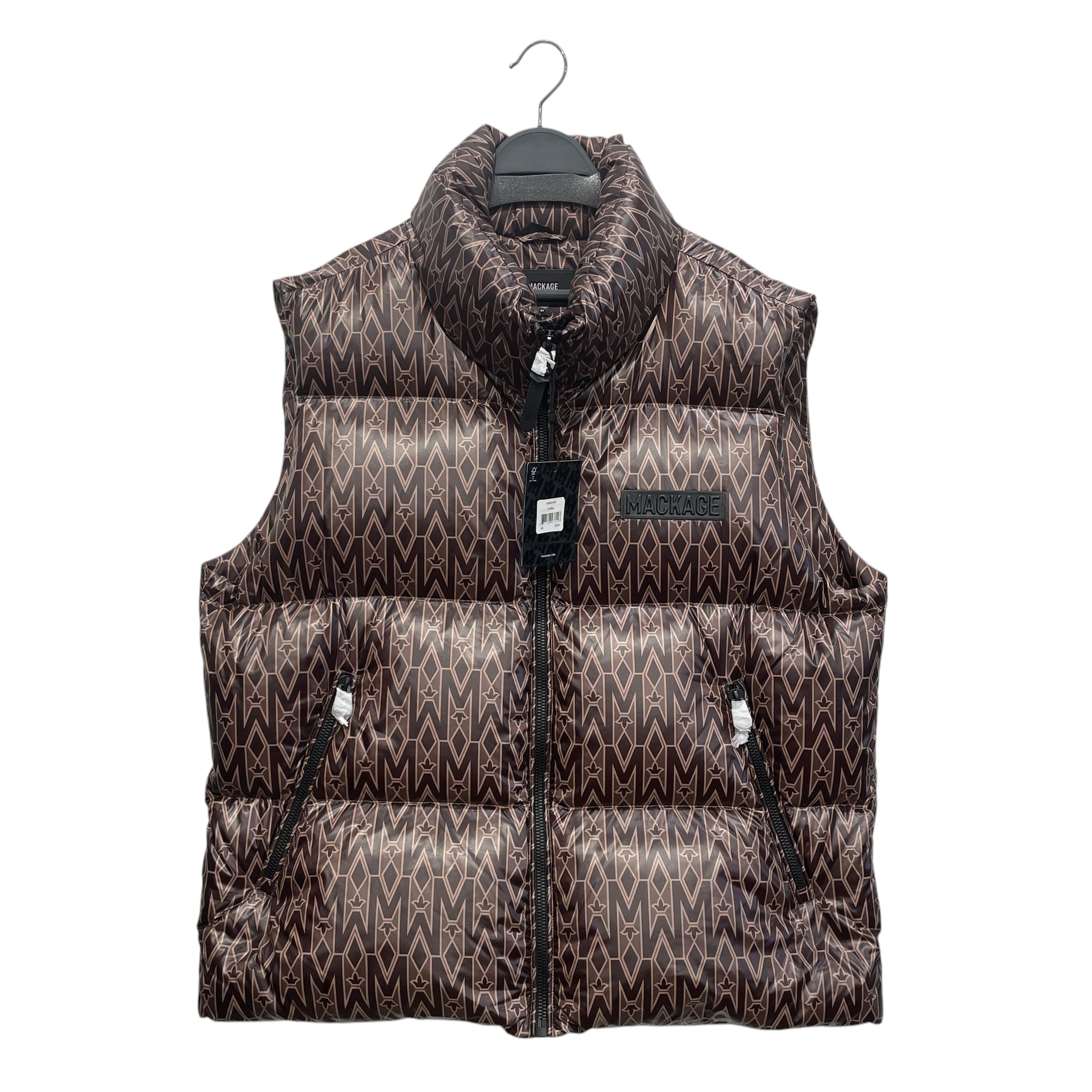 MACKAGE/Puffer Vest/44/Monogram/Nylon/BRW/NWT BLACK HARDWARE view 1