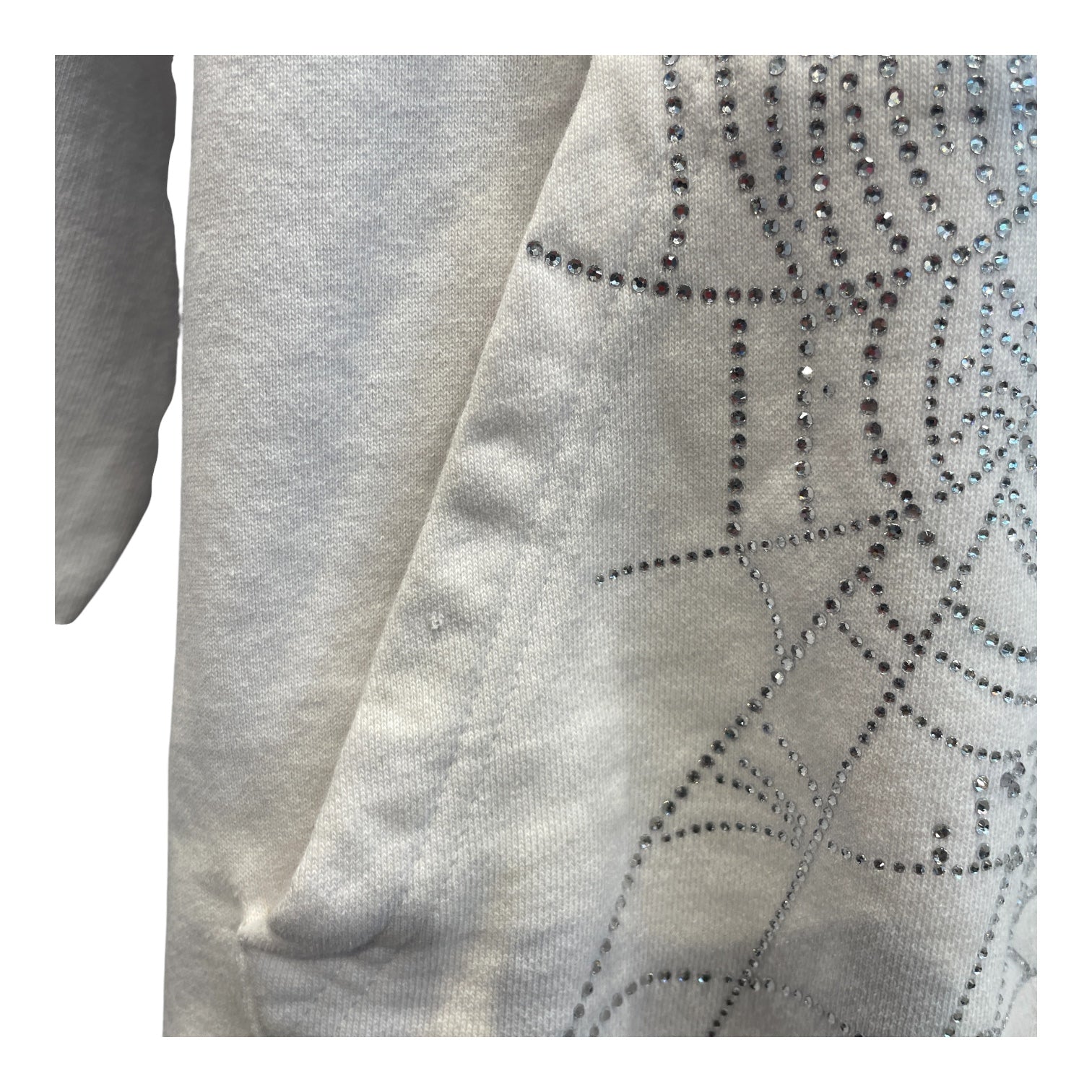 Sp5der/Hoodie/S/Cotton/WHT/white sp5der hoodie grey web view 3