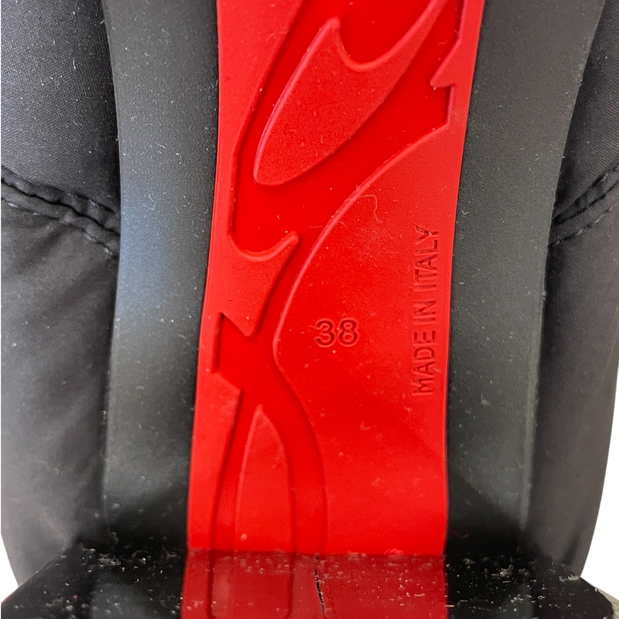 Christian Louboutin/Boots/EU 38/Nylon/BLK/ORIONA LUG 100 NYLON LACE UP view 4