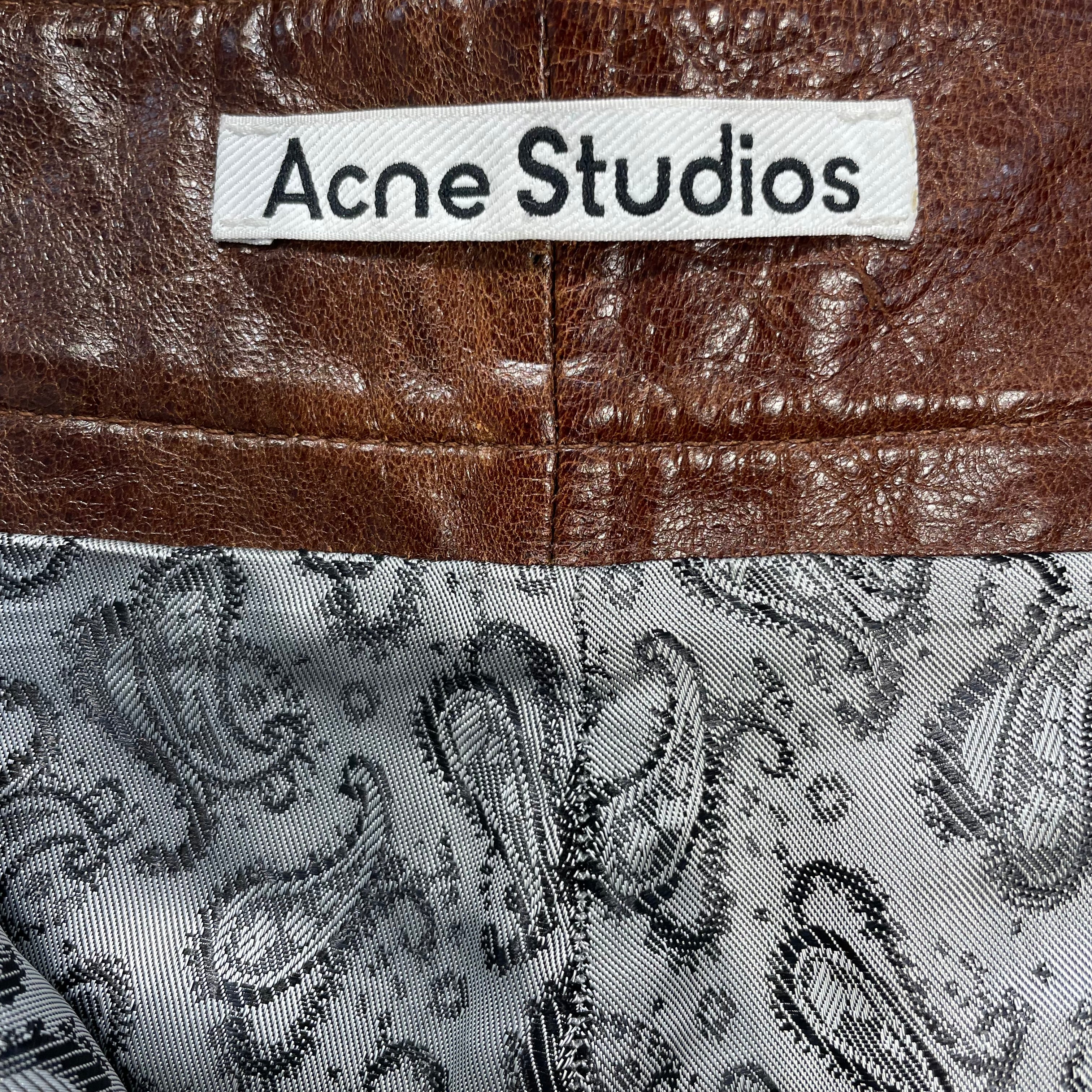 Acne Studios/Pants/50/Lambskin/BRW/PAISLEY LINED view 3