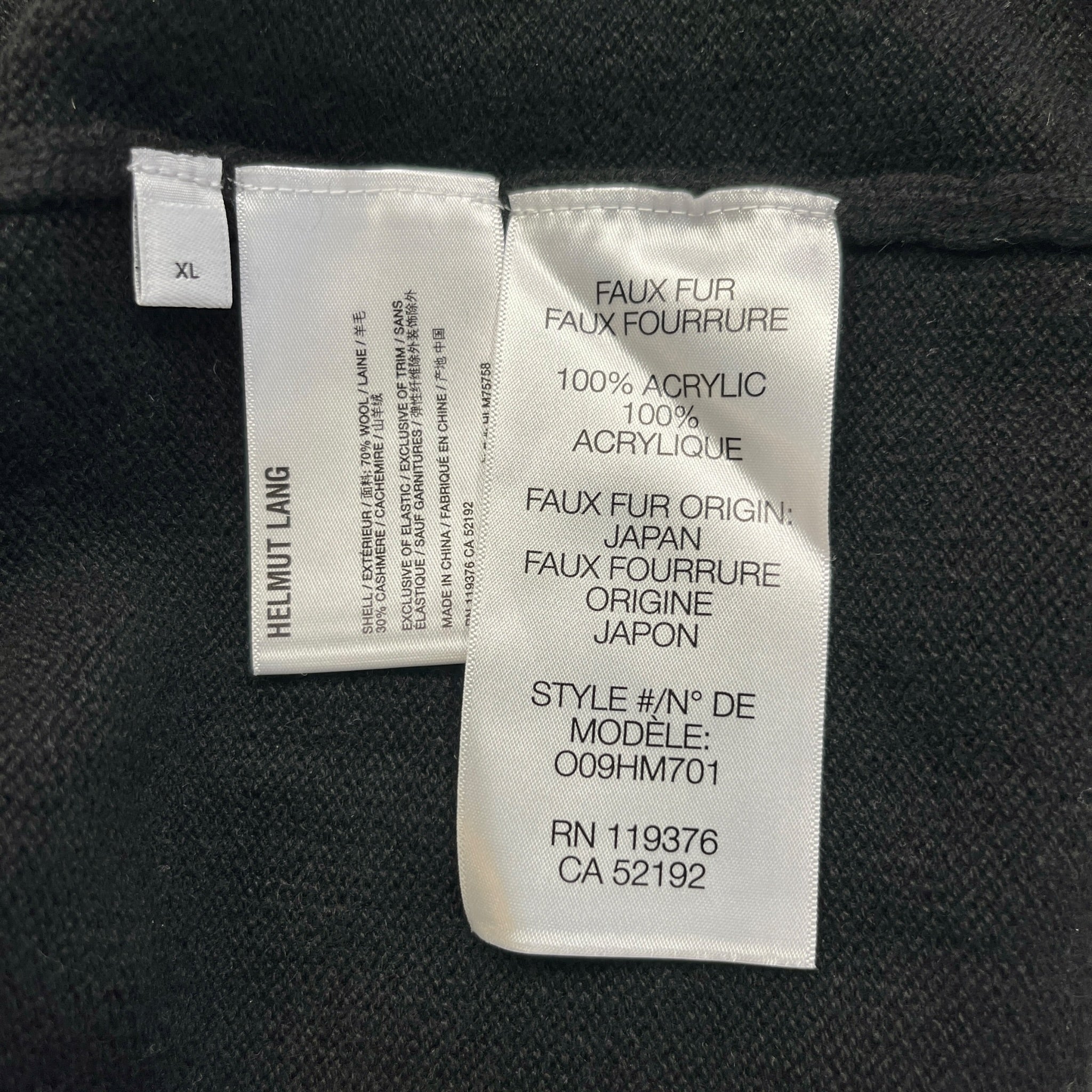 Helmut Lang/Zip Up Hoodie/XL/Cotton/BLK/Oversize/mohawk hoodie view 4
