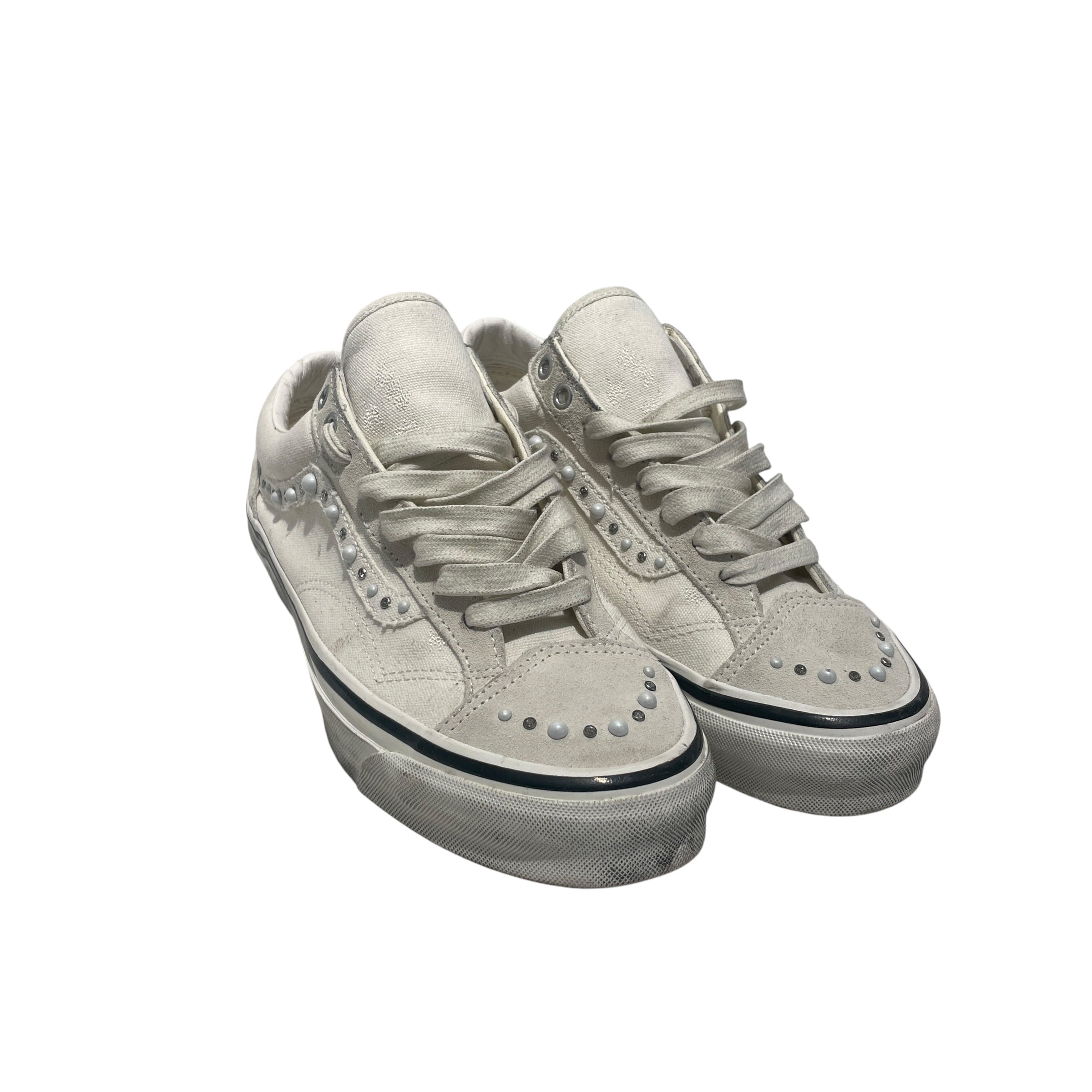 VANS/Low-Sneakers/US 9/Cotton/WHT/VANS WHITE PEARLIZED view 1