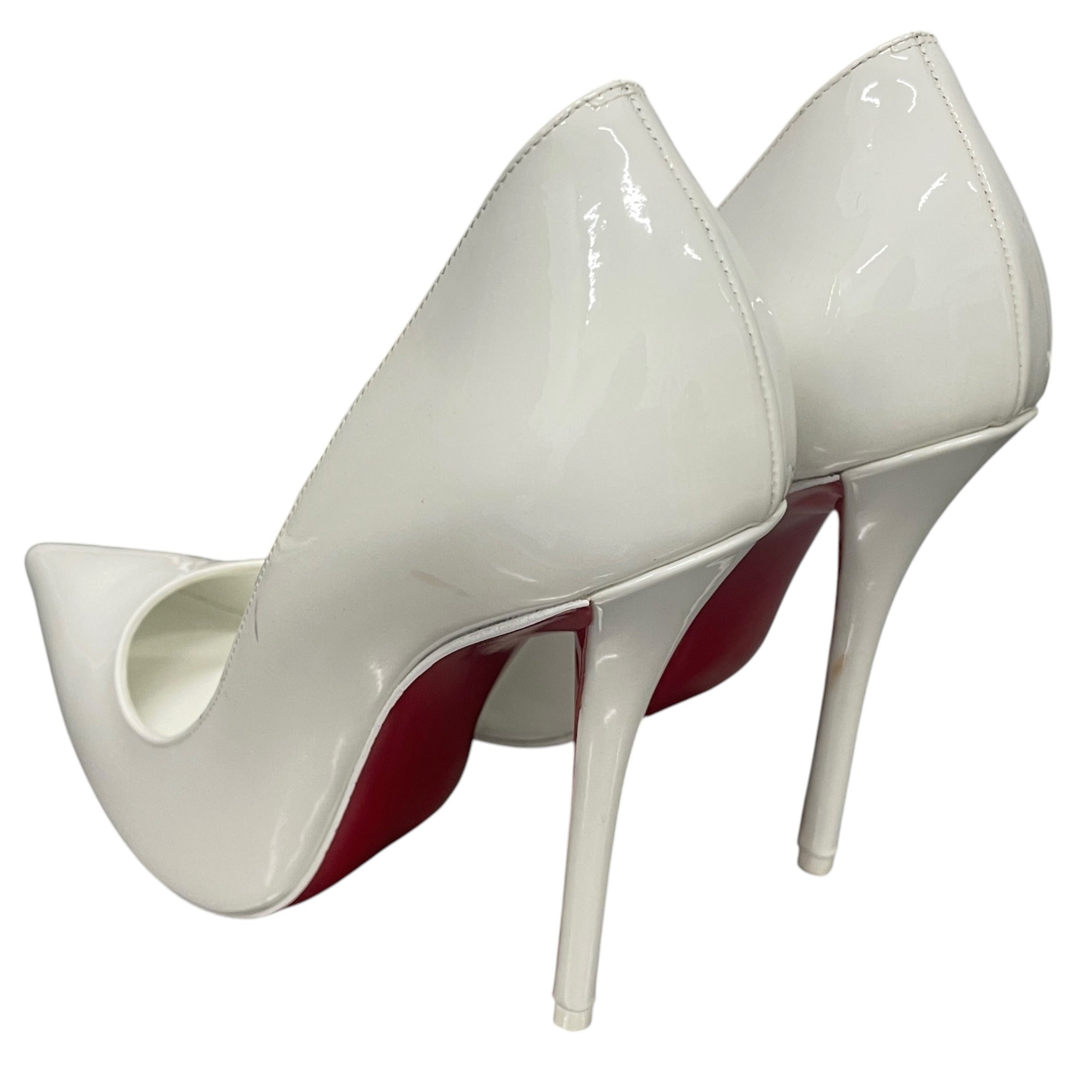 Christian Louboutin/Heels/EU 38/WHT/PATENT Z SOLE/RED BOTTOM view 2