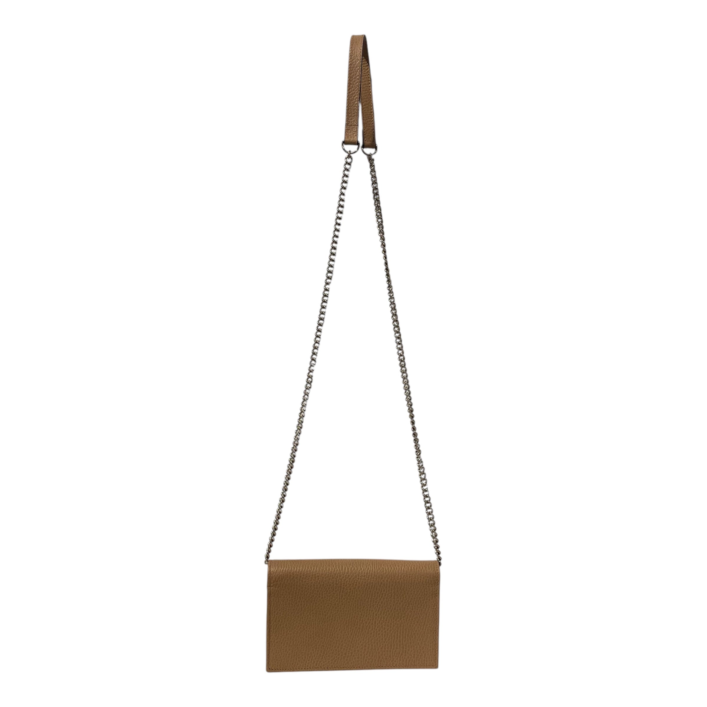 GUCCI/Cross Body Bag/Leather/BEG/Interlocking wallet on chain view 3