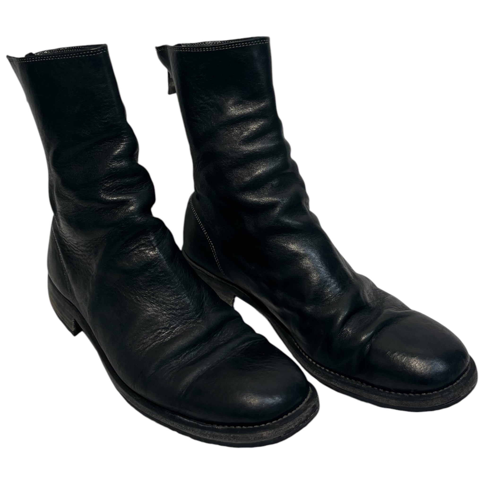 GUIDI/Boots/EU 43/Leather/BLK/986 ALL BLACK BACK ZIP view 1
