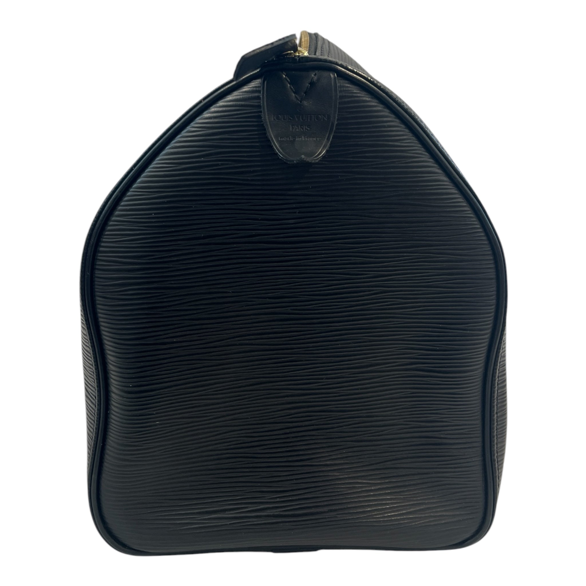 LOUIS VUITTON/Tote Bag/Leather/BLK/Jet Black Speedy view 3