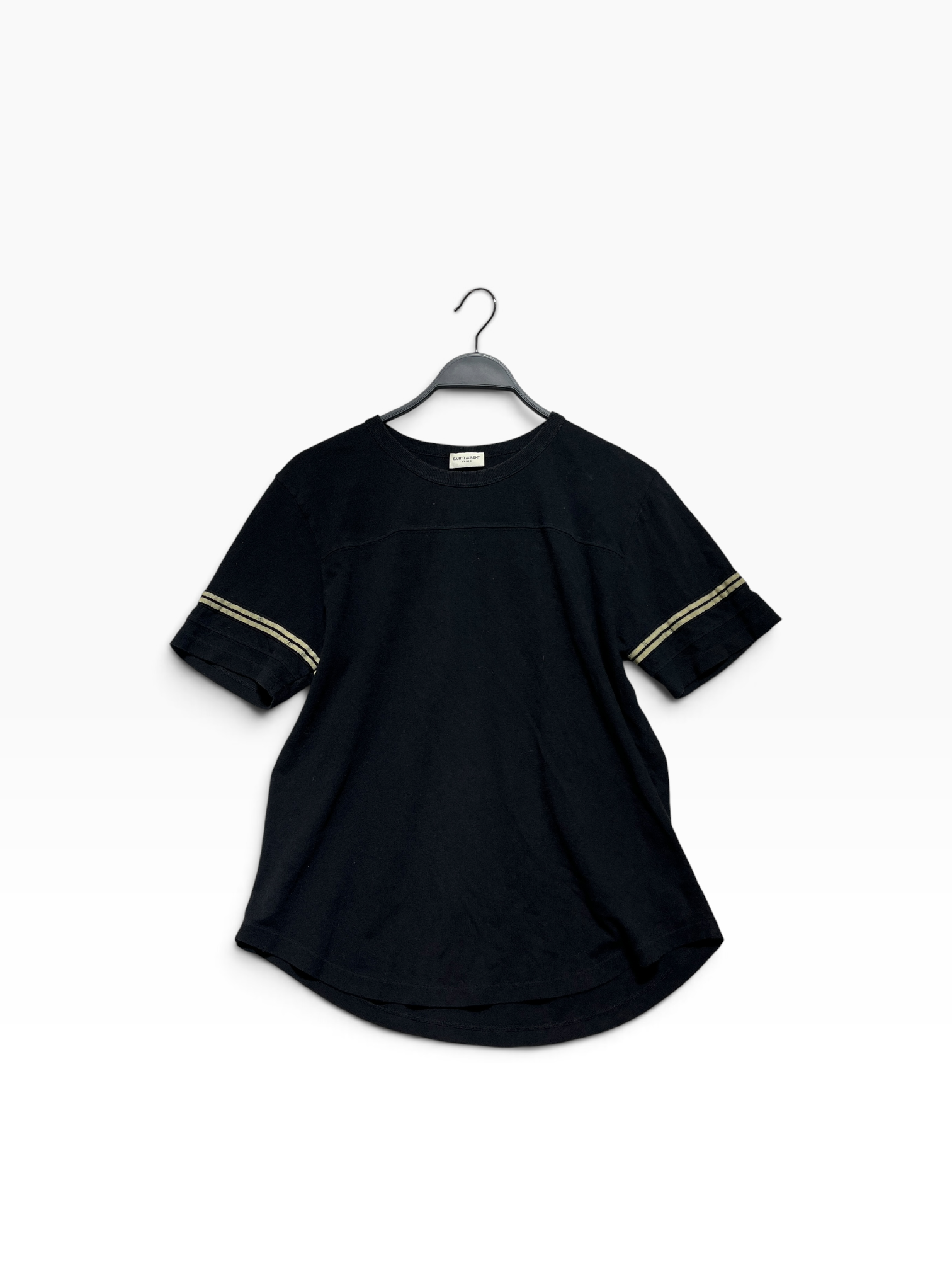 SAINT LAURENT/T-Shirt/S/Cotton/BLK/varsity tee view 1