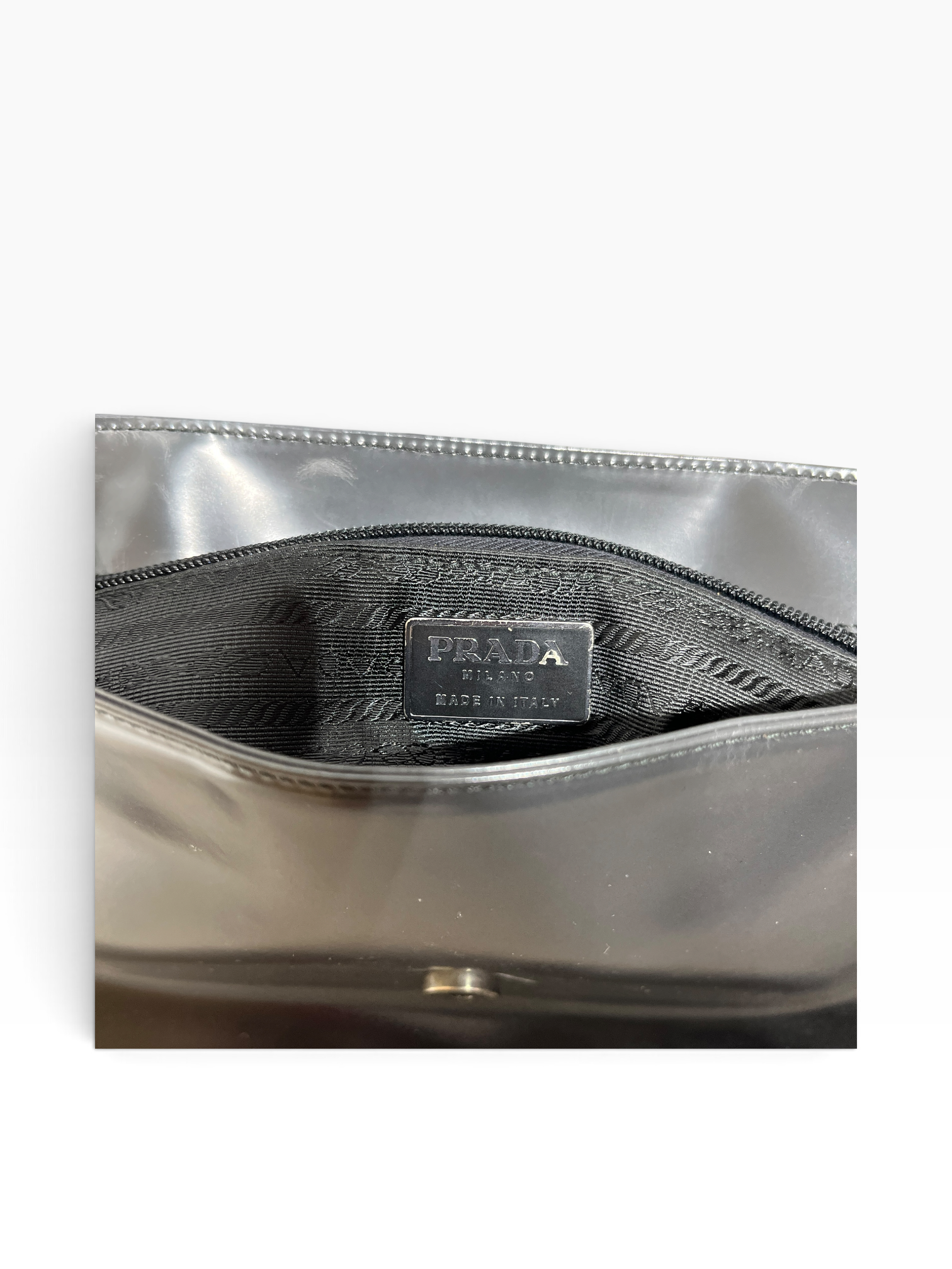 PRADA/Hand Bag/Leather/BLK/patent shoulder bag view 5