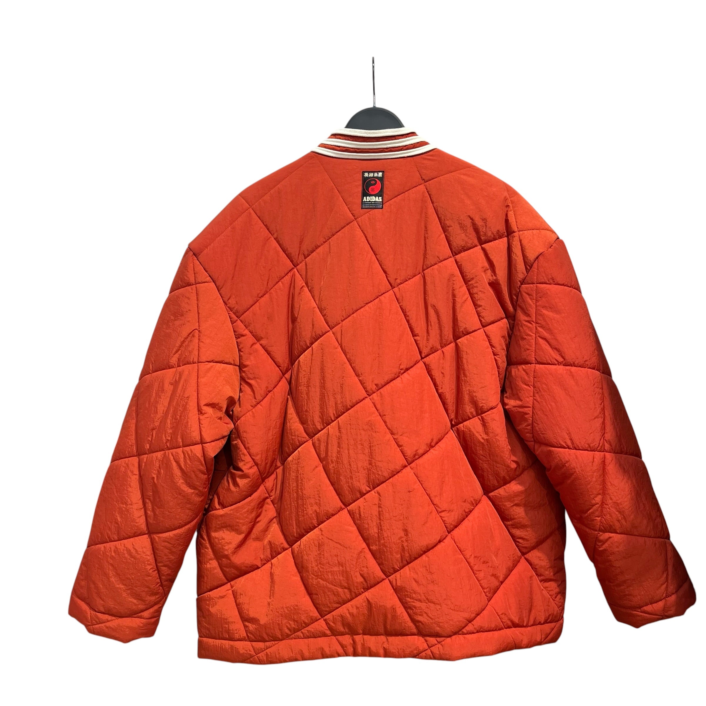 adidas/CLOT(CLOTAPPAREL)/Puffer Jkt/L/Polyester/ORN/chines side gld button view 2