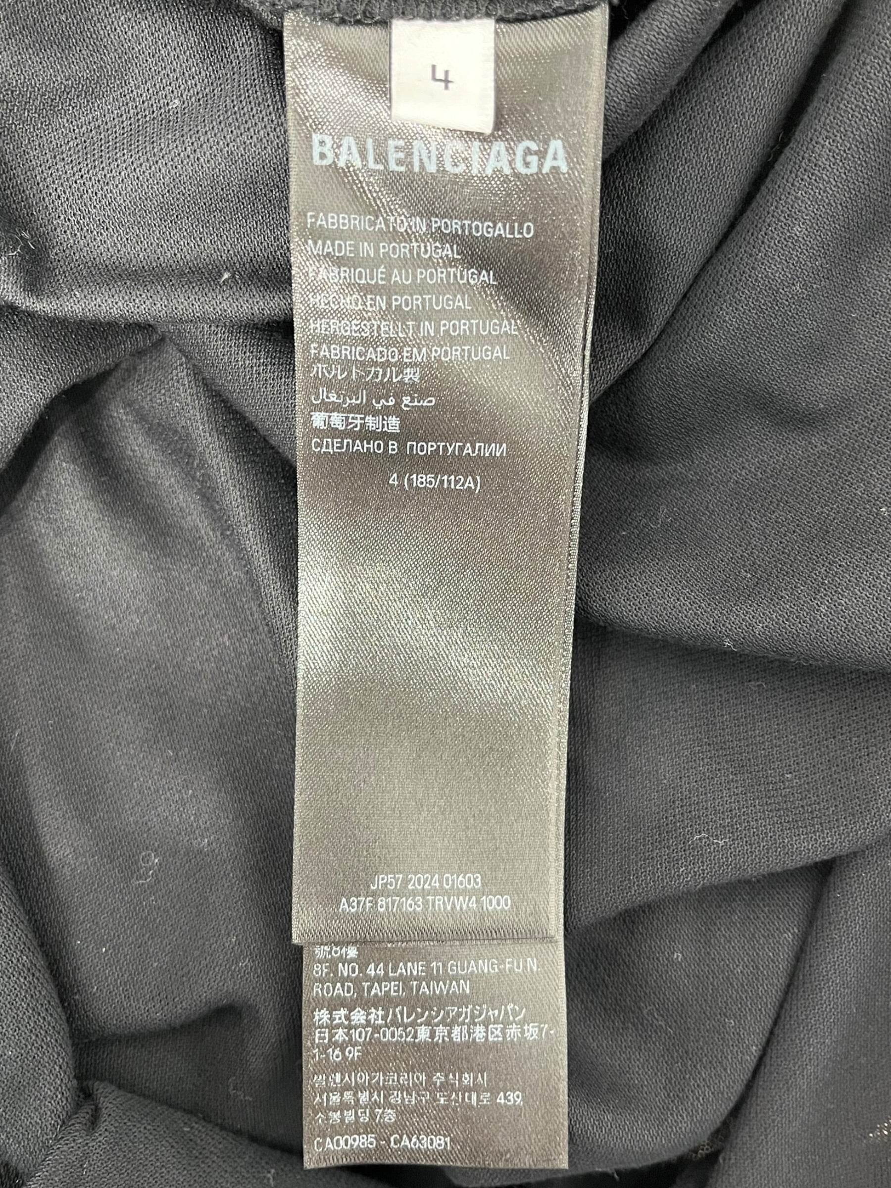 BALENCIAGA/Polo Shirt/4/Cotton/BLK/COLLAR GARDEROPE LOGO TEE view 4