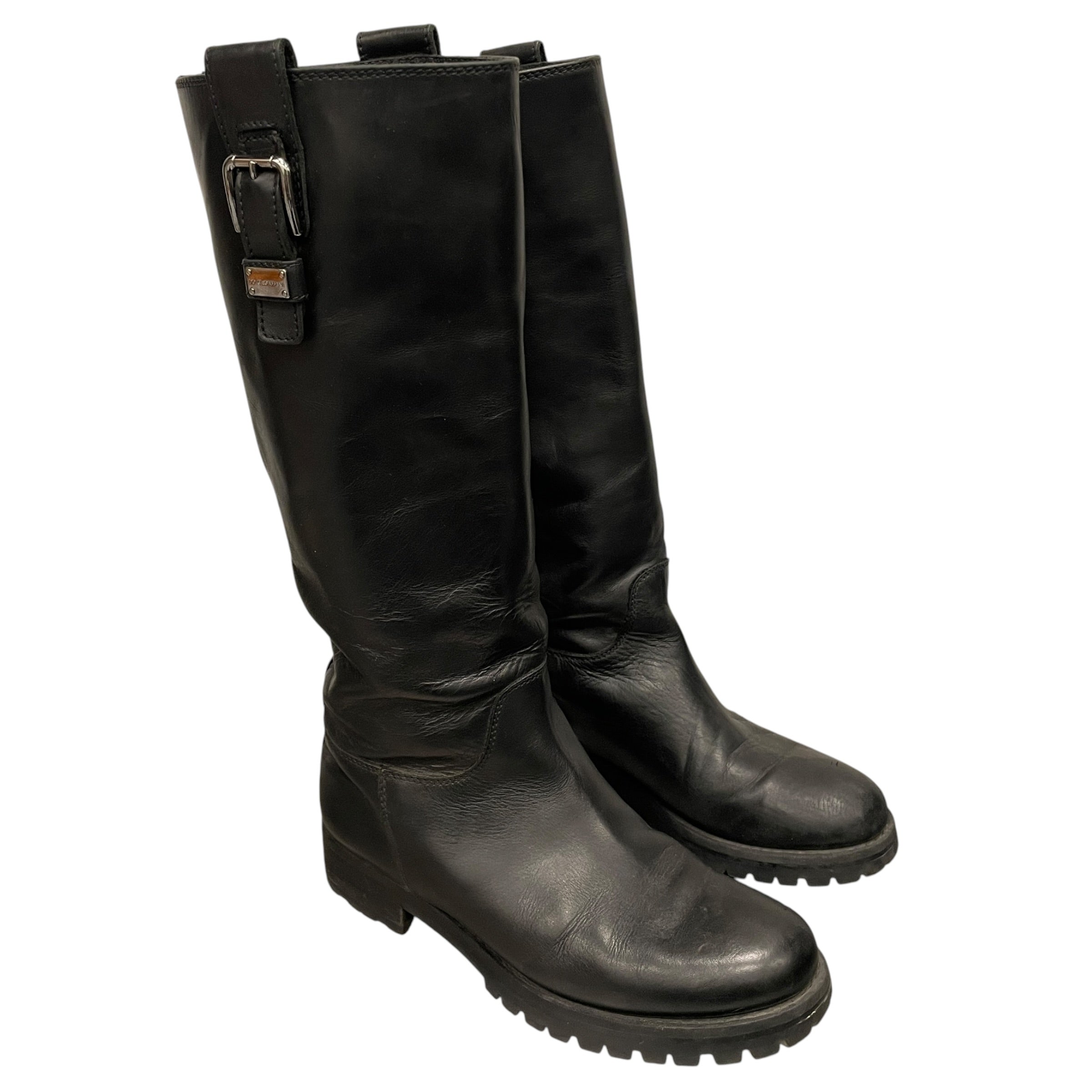 DOLCE&GABBANA/Boots/EU 39/Leather/BLK/MOTO BOOTS CALFSKIN view 1