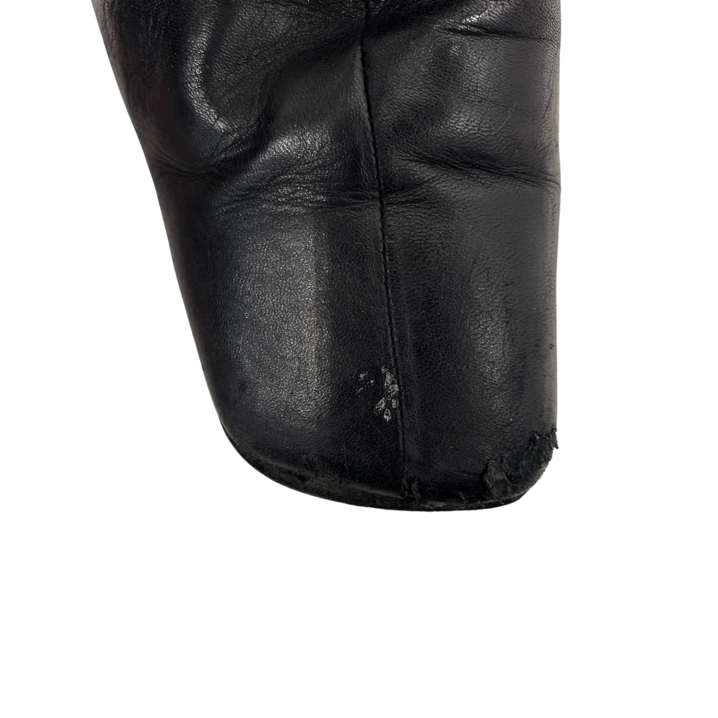 MIU MIU/Ankle Boots/EU 39.5/Leather/BLK/VINTAGE SQUARE TOE ANKLE BOOT view 4