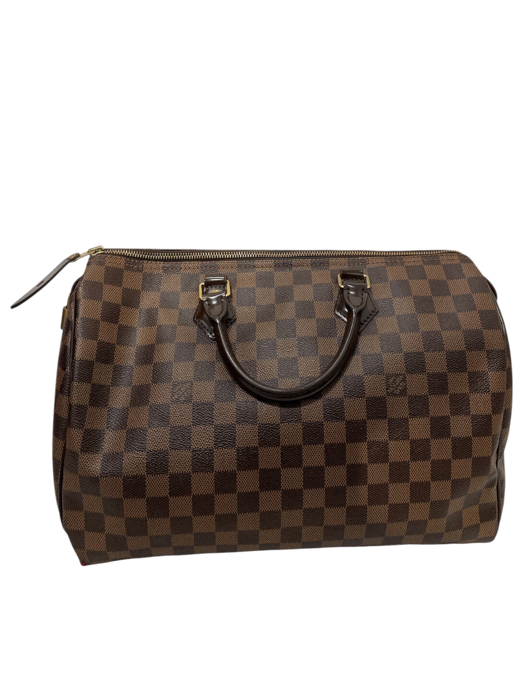 LOUIS VUITTON/Hand Bag/Monogram/Leather/BRW/SPEEDY 35` DAMIER EBENE view 2