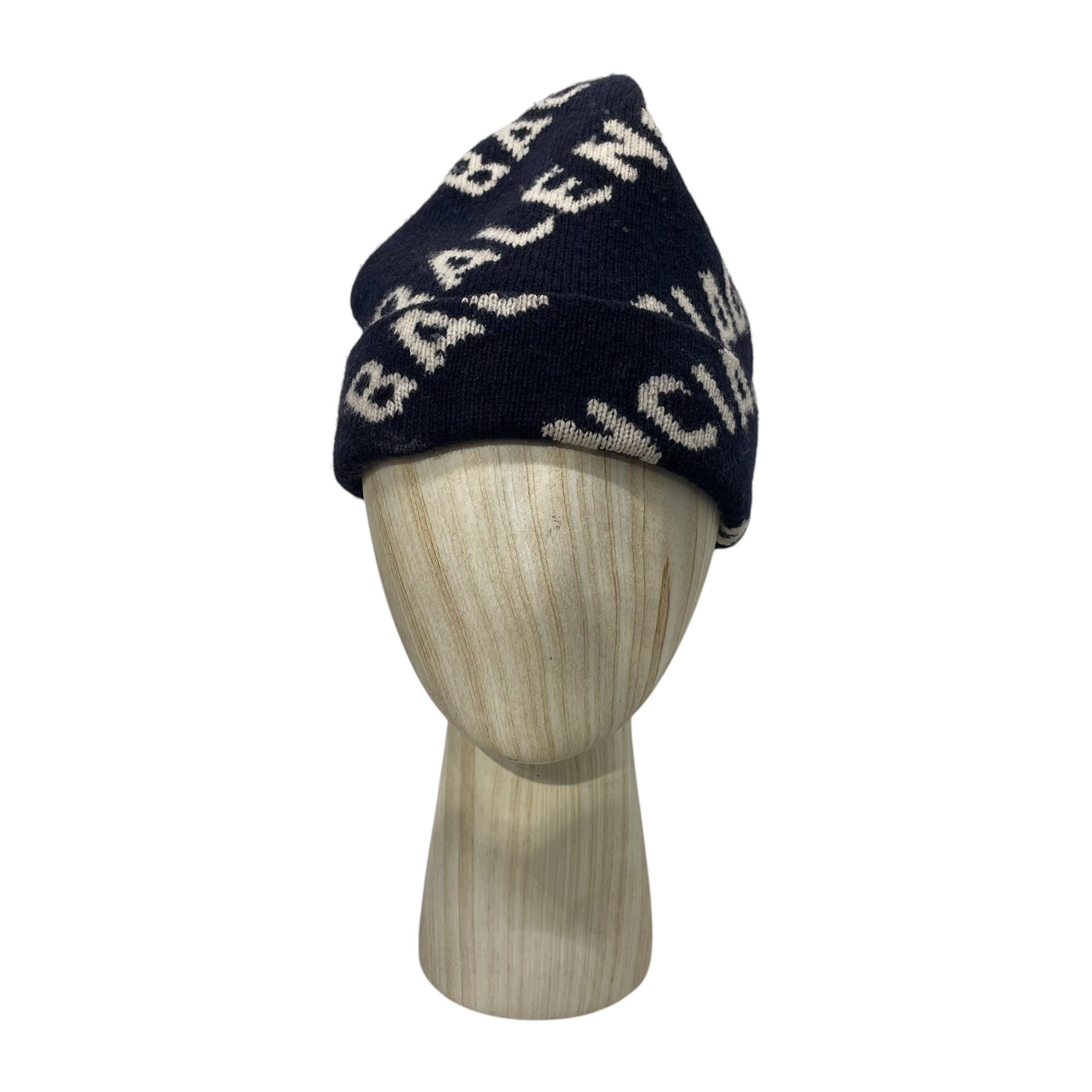 BALENCIAGA/Beanie/Monogram/Wool/BLU/ view 1
