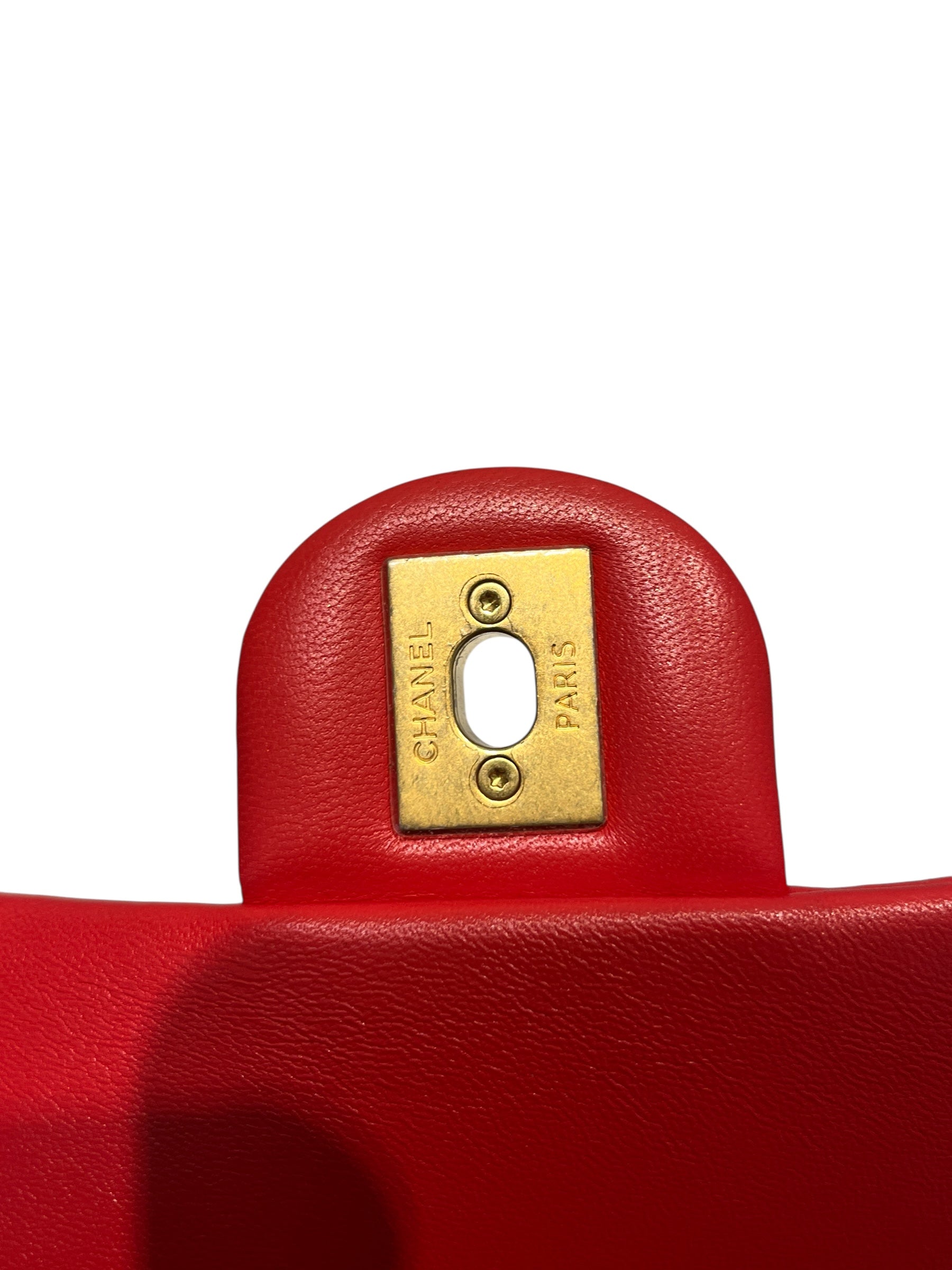 CHANEL/Cross Body Bag/Lambskin/RED/MINIFLAP/GOLDHARDWARE/CLASSIC view 7