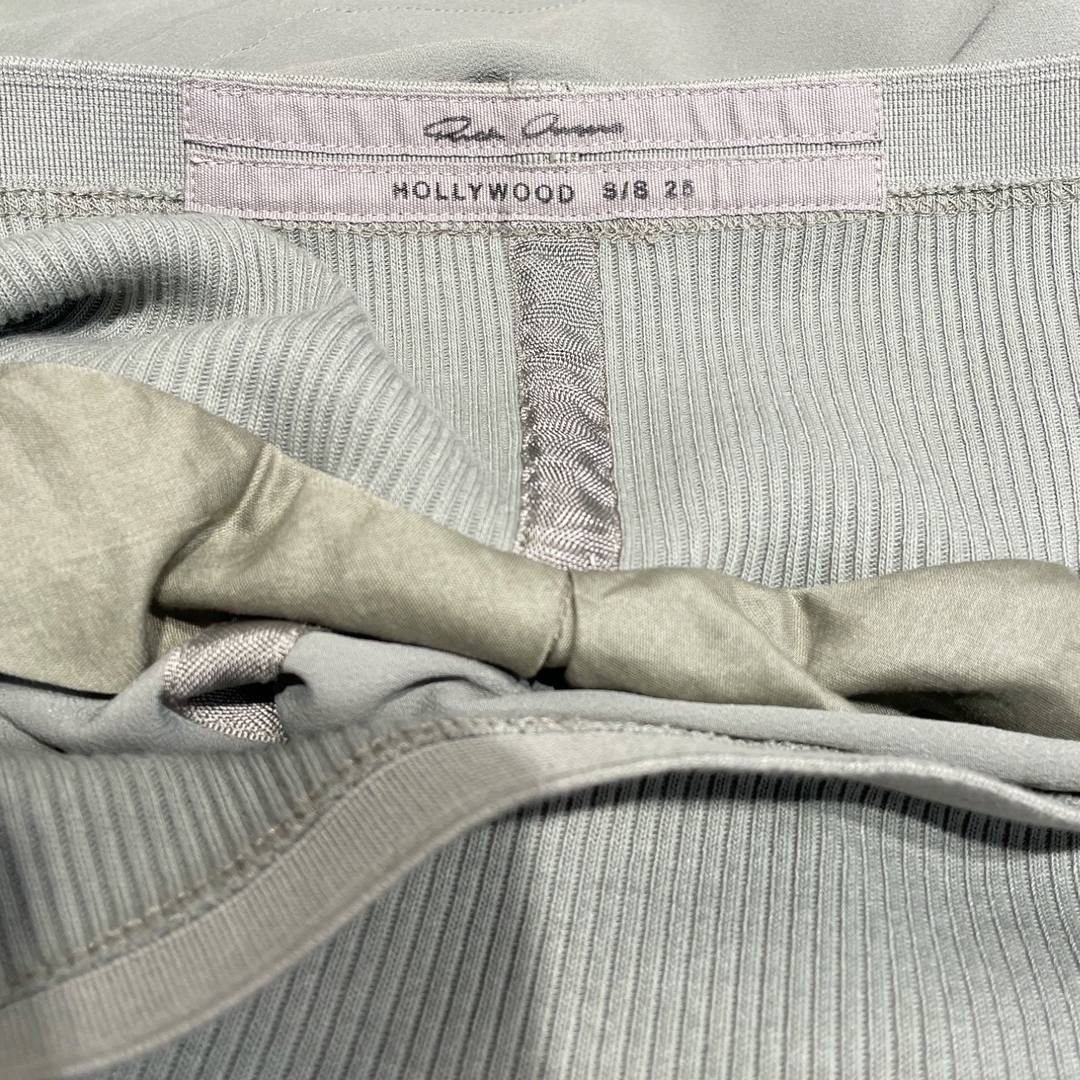 Rick Owens/Wide Leg Pants/42/Silk/KHK/HOLLYWOOD SS 25 CELADON view 3