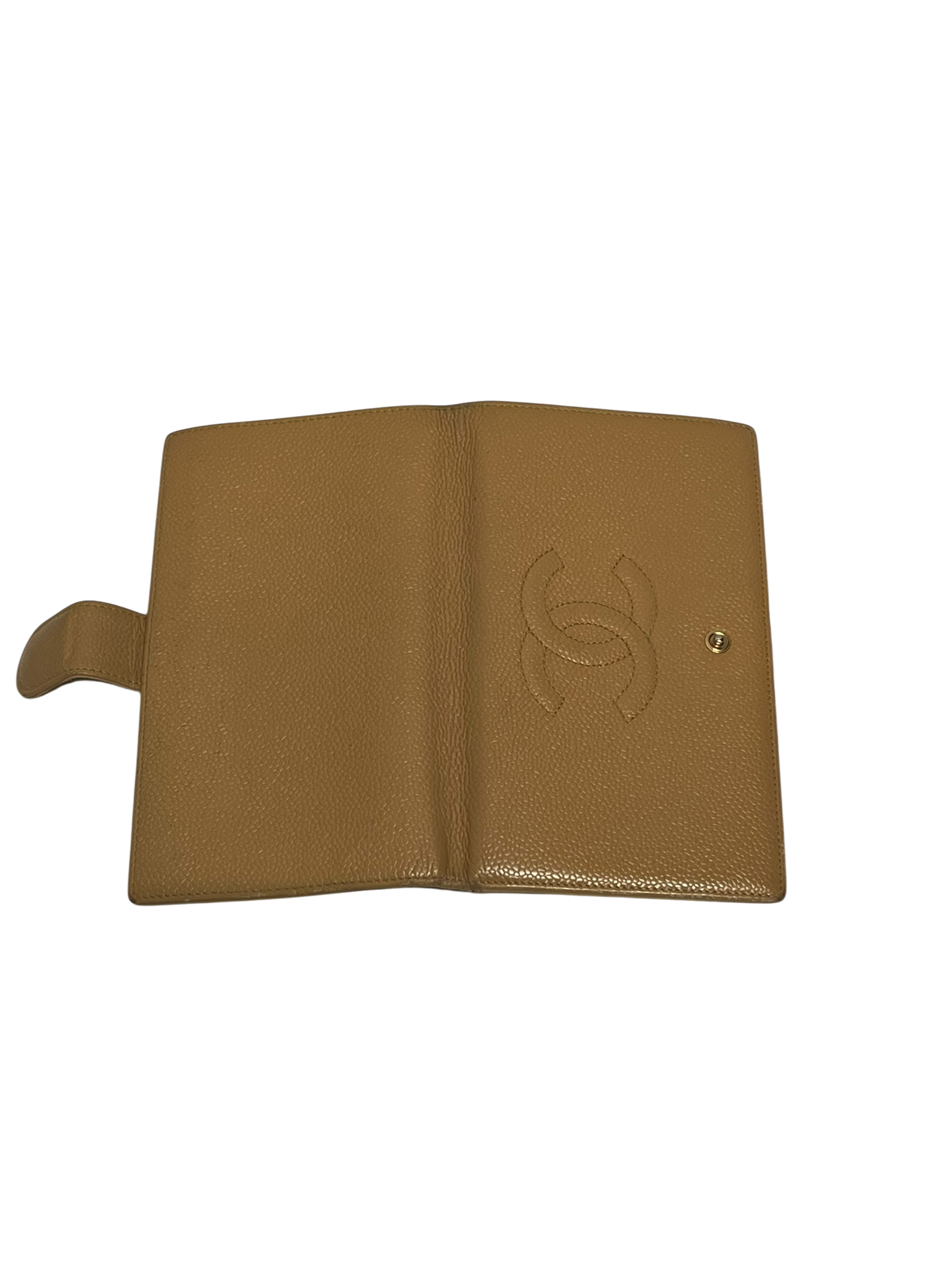 CHANEL/Bifold Wallet/Leather/BEG/L's/EMBROIDERED LOGO view 5