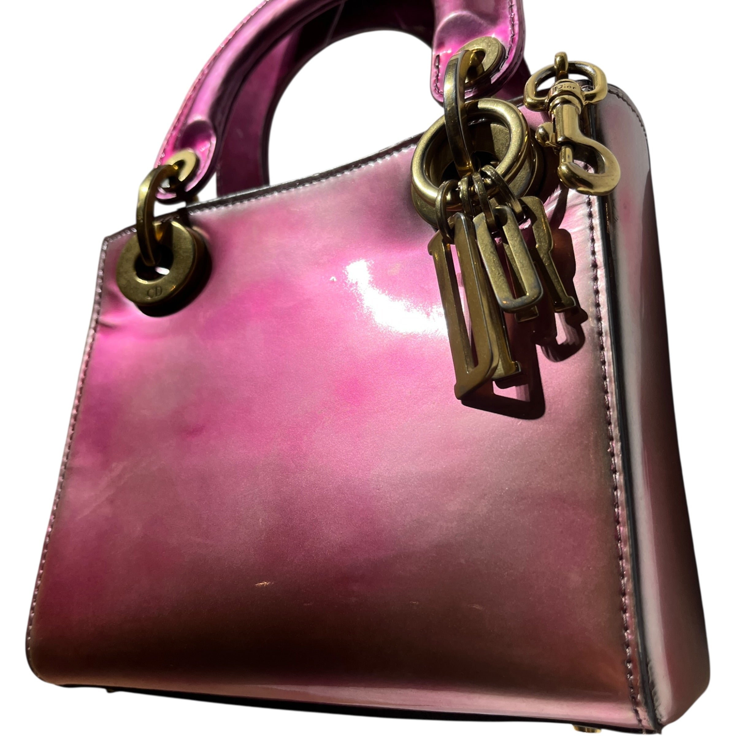 Christian Dior/Hand Bag/All Over Print/Leather/PNK/MINI LADY DIOR view 2