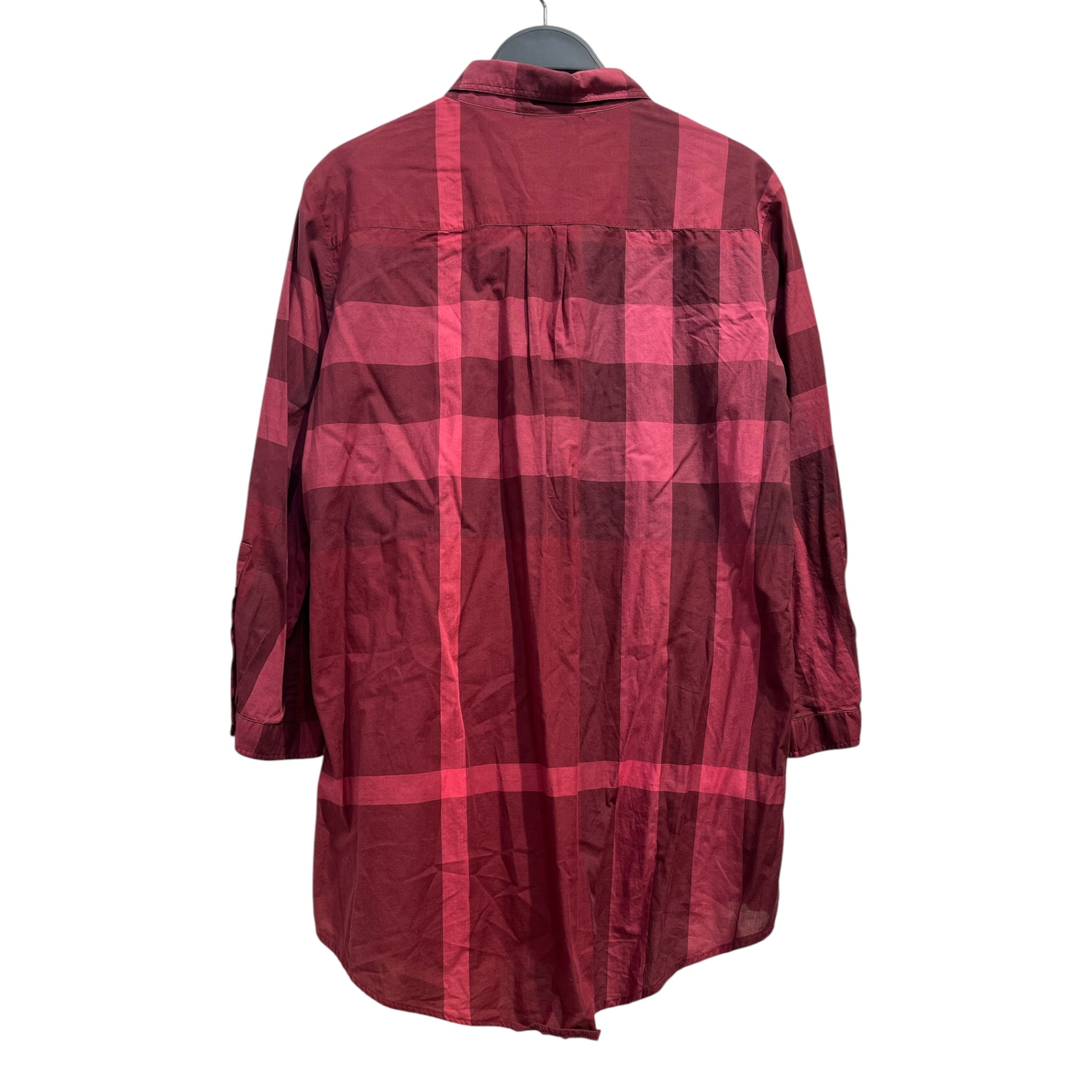 BURBERRY BRIT/LS Blouse/M/Plaid/Cotton/RED/RED PLAID LS BUTTON UP view 2
