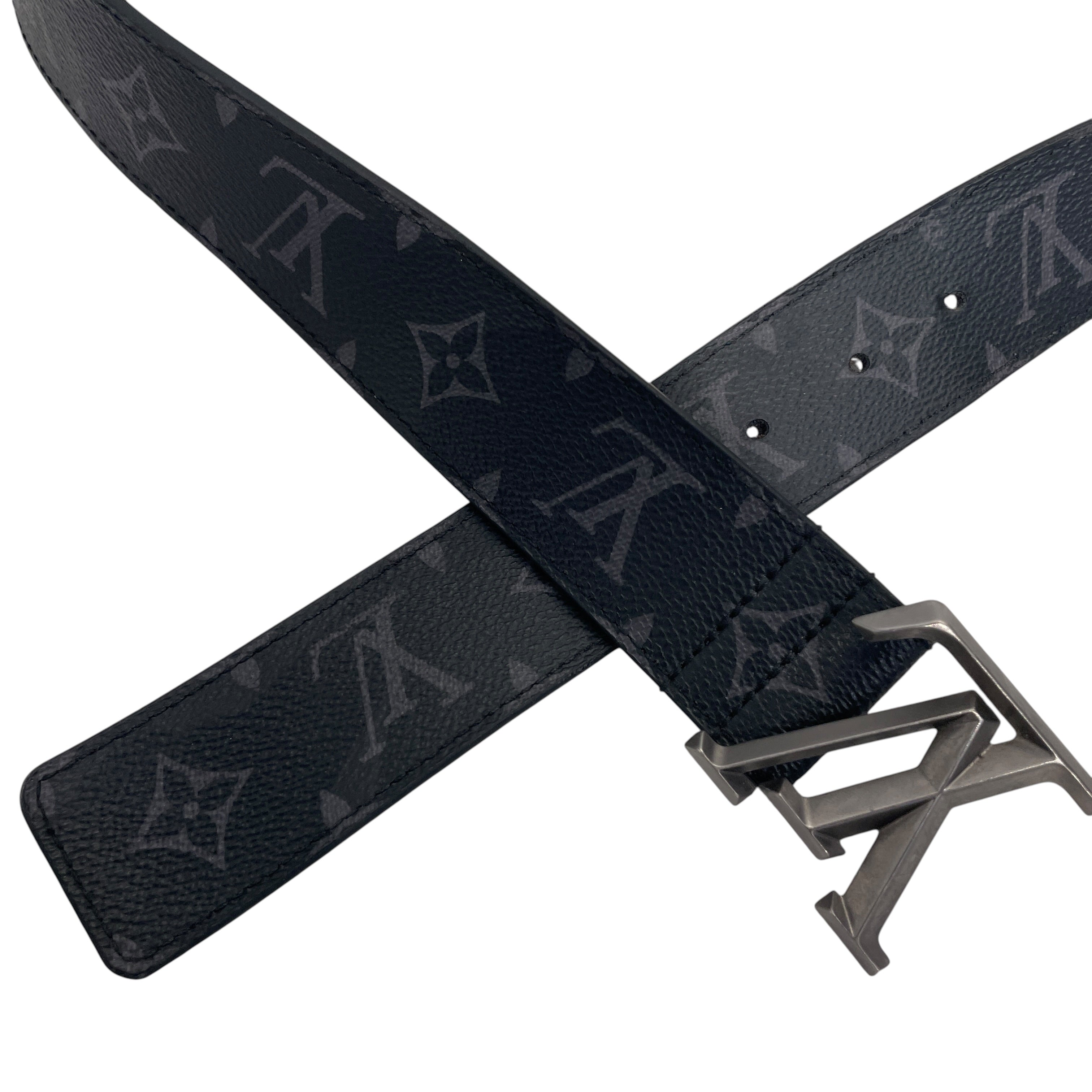 LOUIS VUITTON/Belt/Monogram/Leather/BLK/M's/ view 2