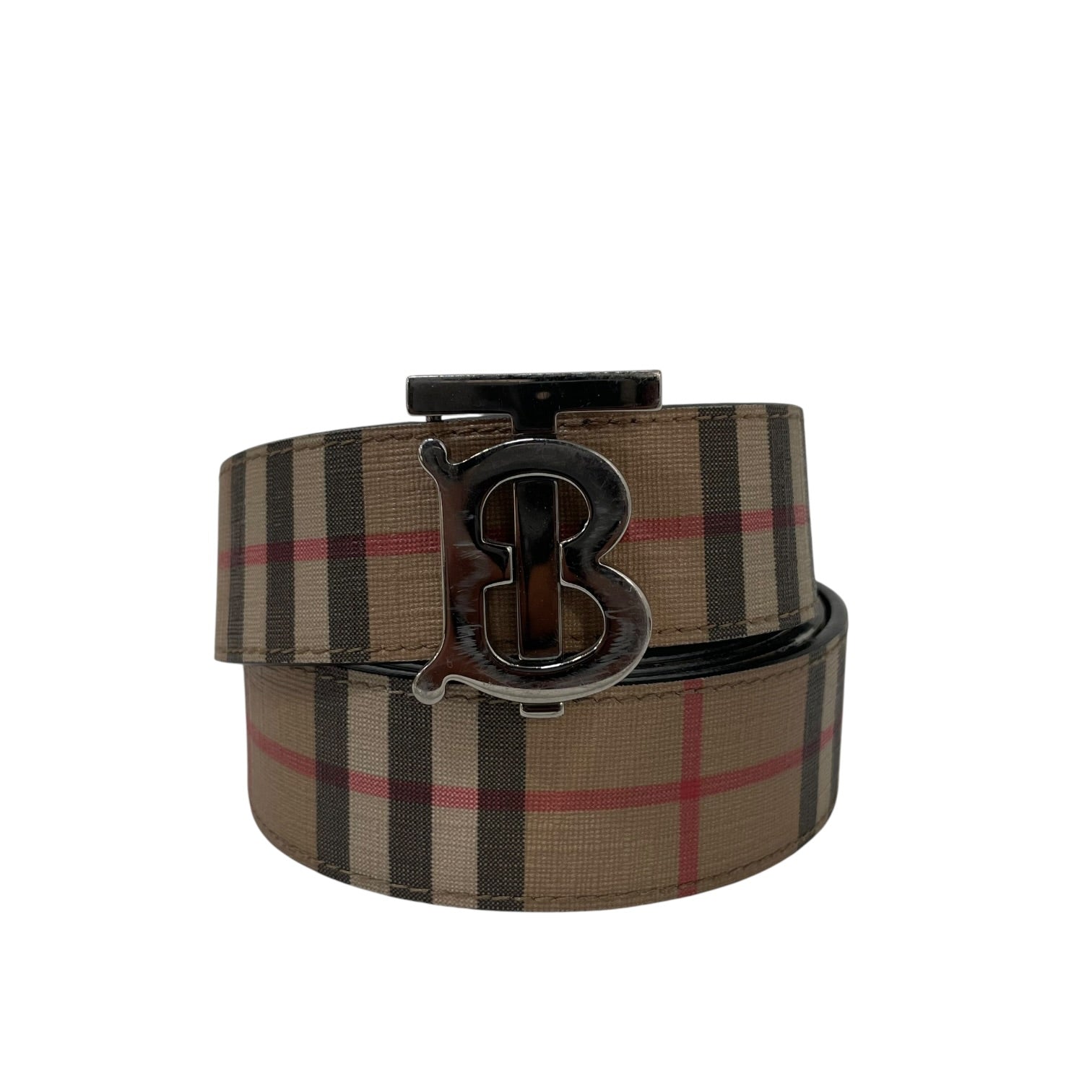 BURBERRY/Belt/Glen Check/Leather/BEG/M's/TB haymarket view 1
