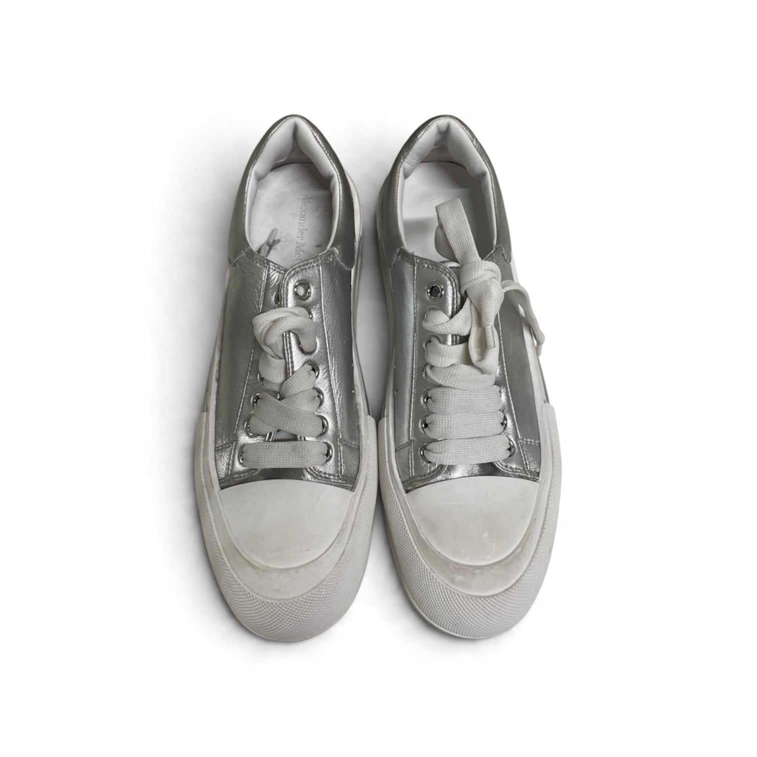 Alexander McQueen/Low-Sneakers/EU 44/SLV/deck pilmsoll view 3