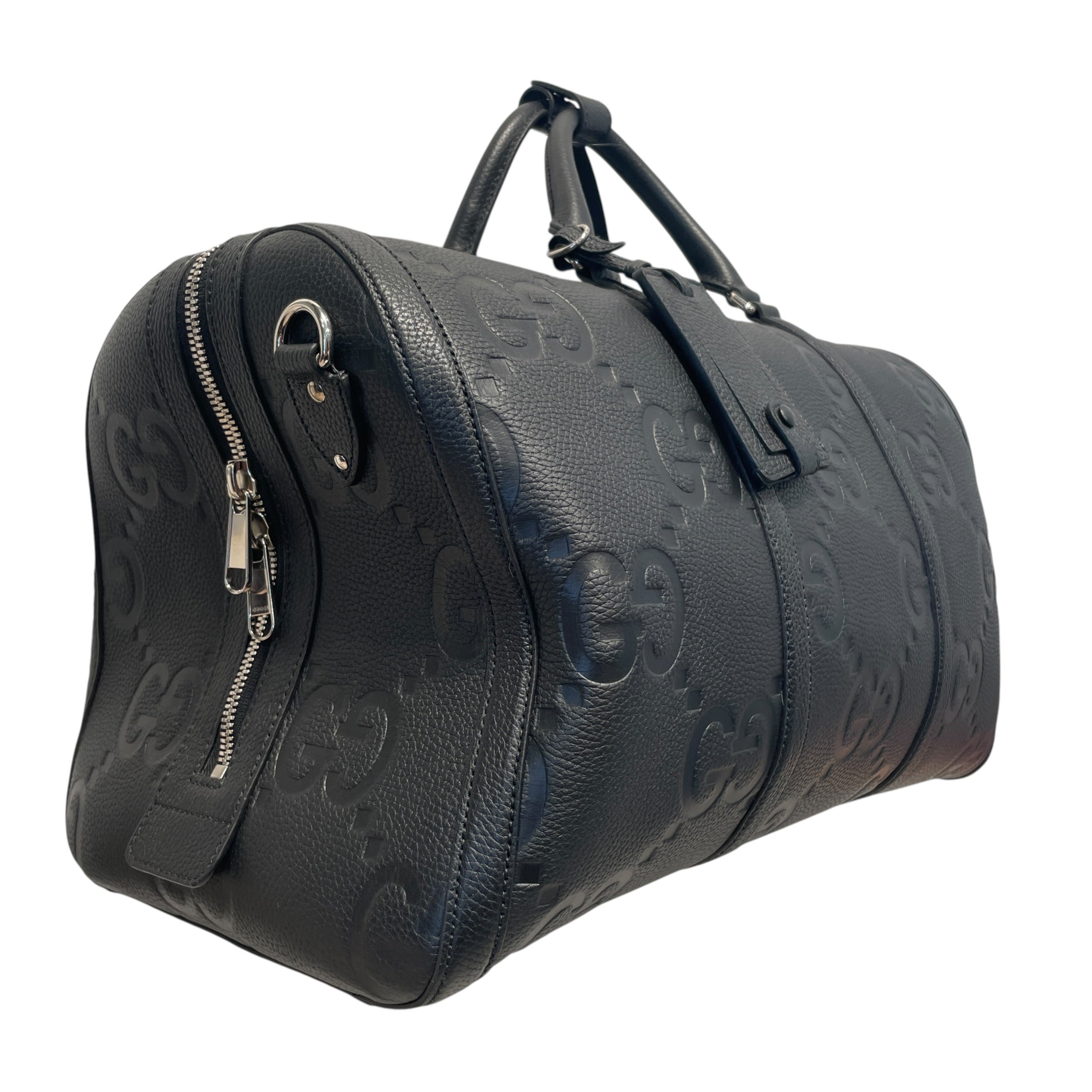 GUCCI/Luggage/Monogram/Leather/BLK/Jumbo Weekender view 3