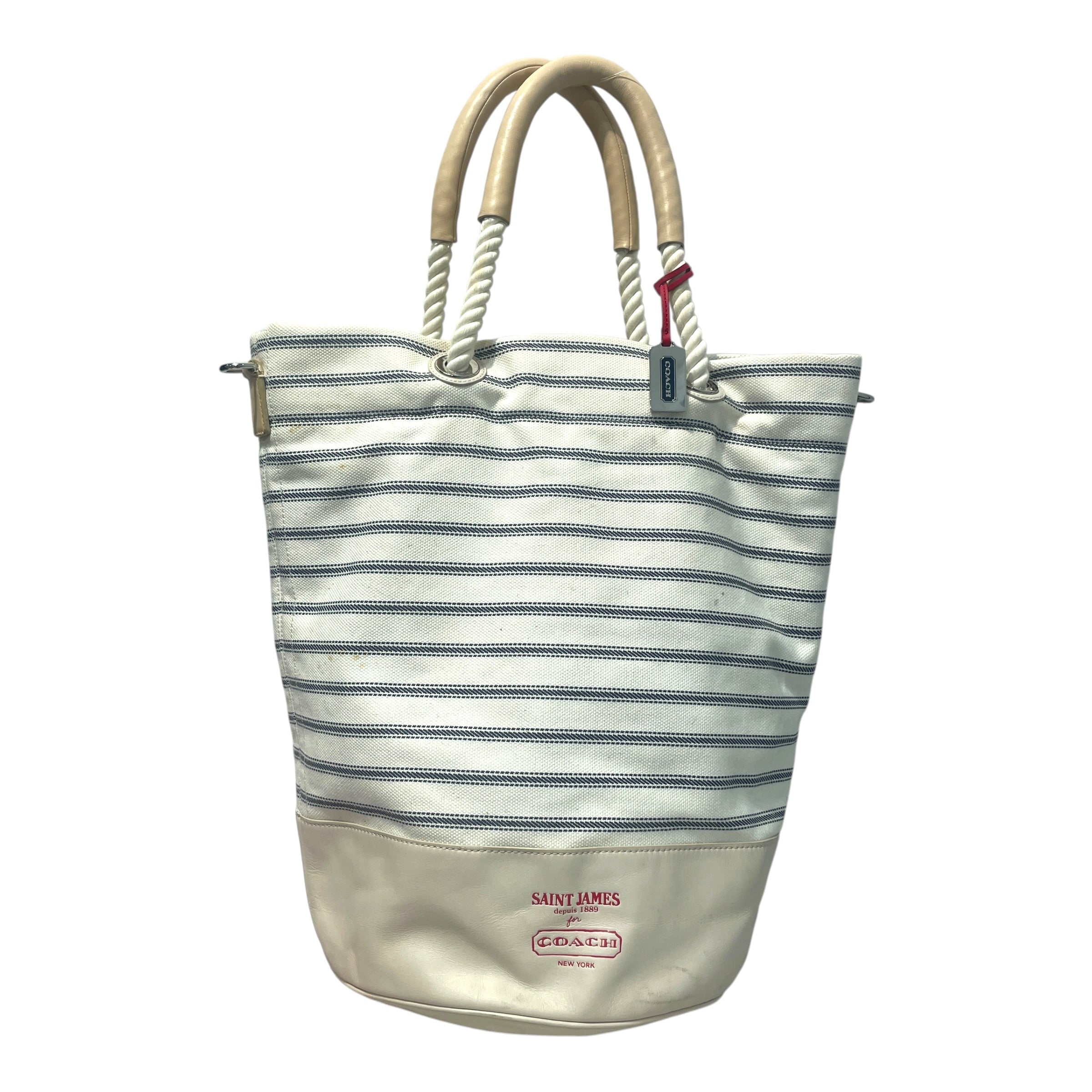 COACH/SAINTJAMES/Tote Bag/Stripe/Cotton/WHT/Beach Tote view 1