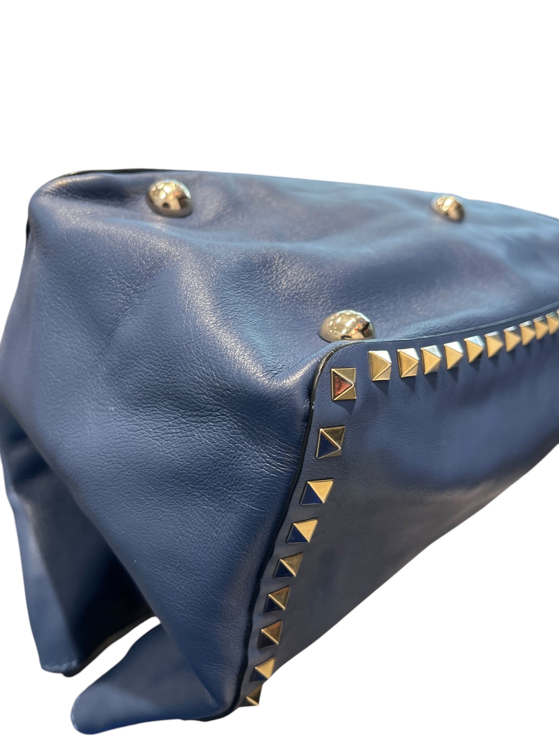 VALENTINO/Hand Bag/Leather/BLU/Studded handle view 7