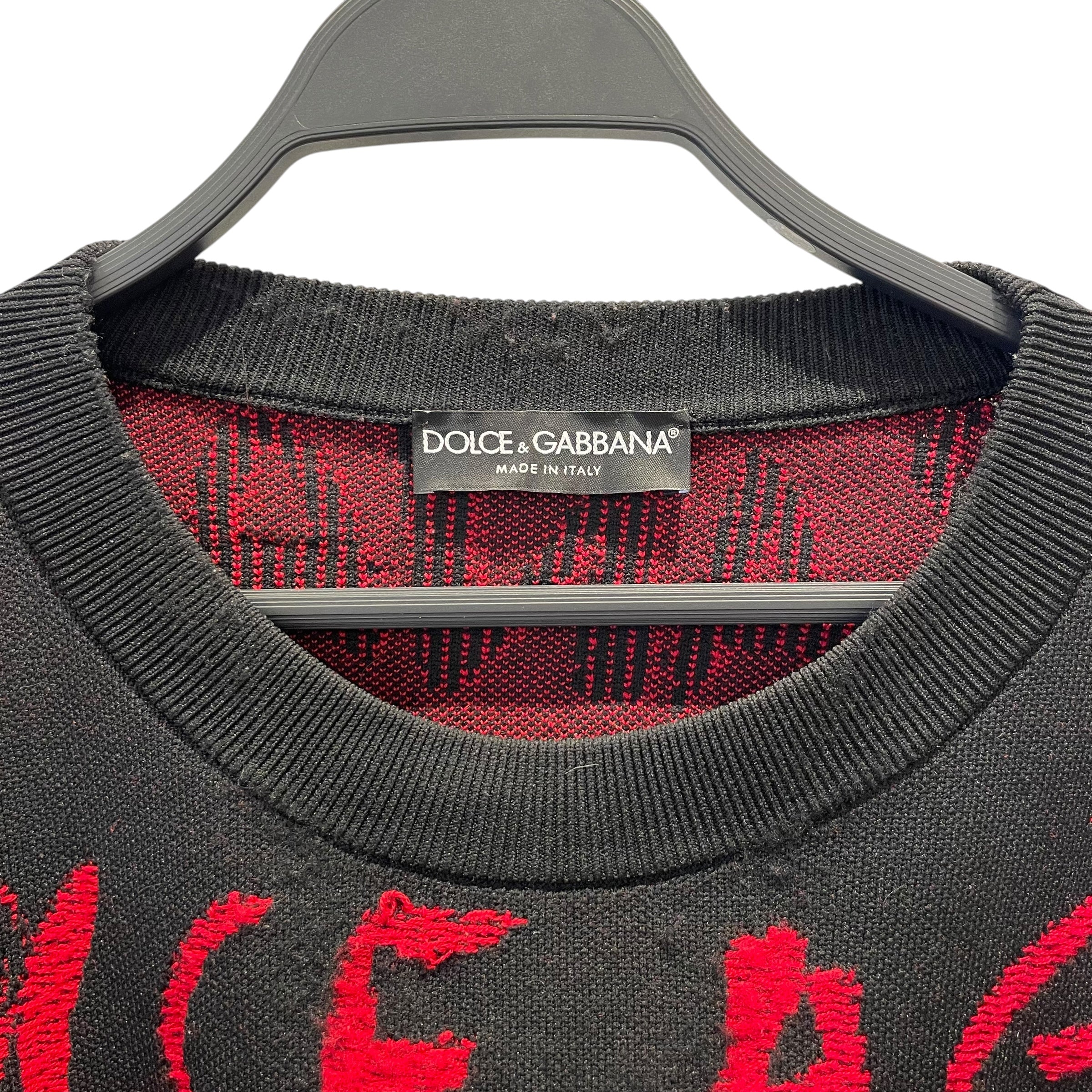 DOLCE&GABBANA/Sweatshirt/M/All Over Print/Nylon/BLK/RED LETTER LOGO SWEATSHIRT view 3