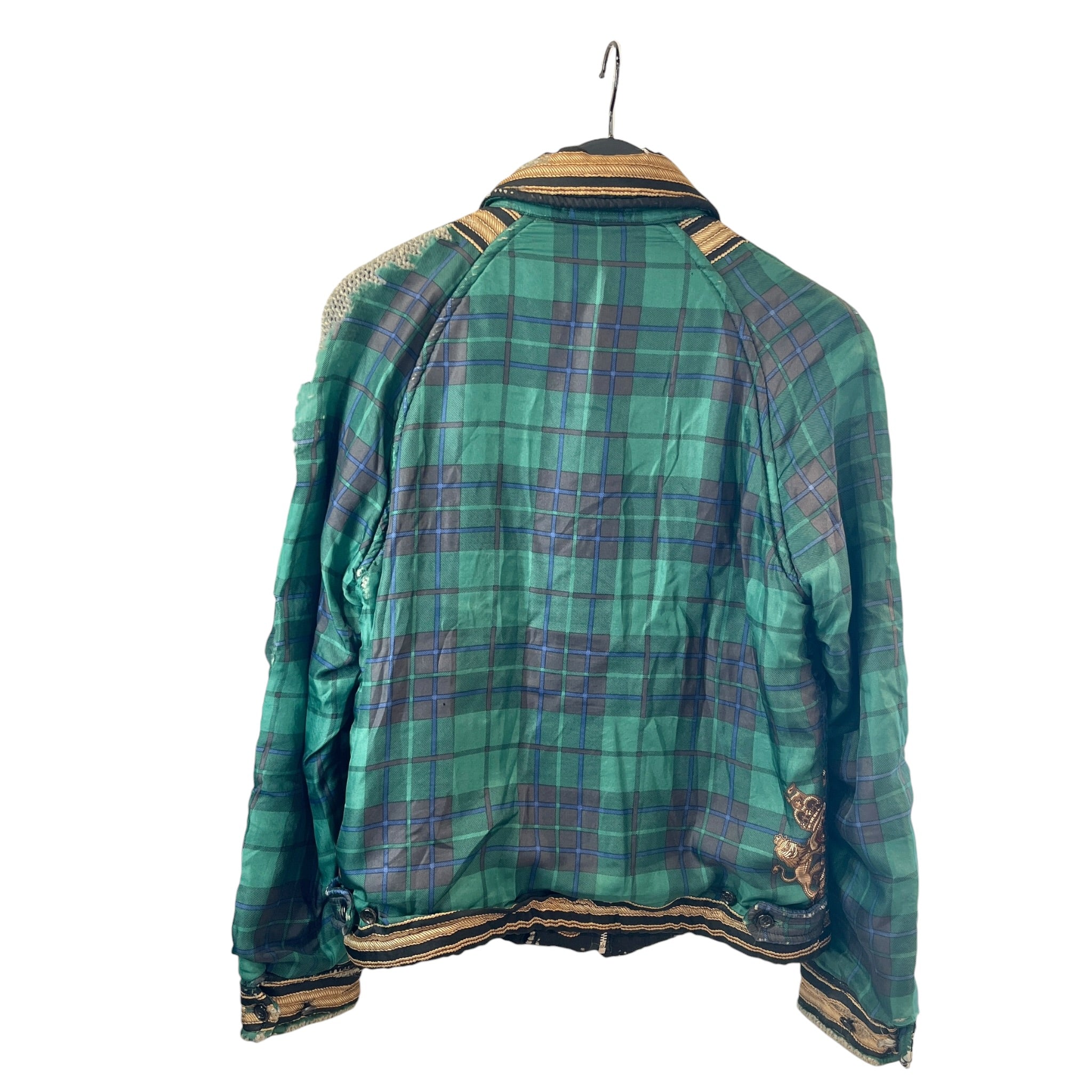 COMME des GARCONS HOMME PLUS/Jacket/M/Green/Silk/Plaid/ view 2