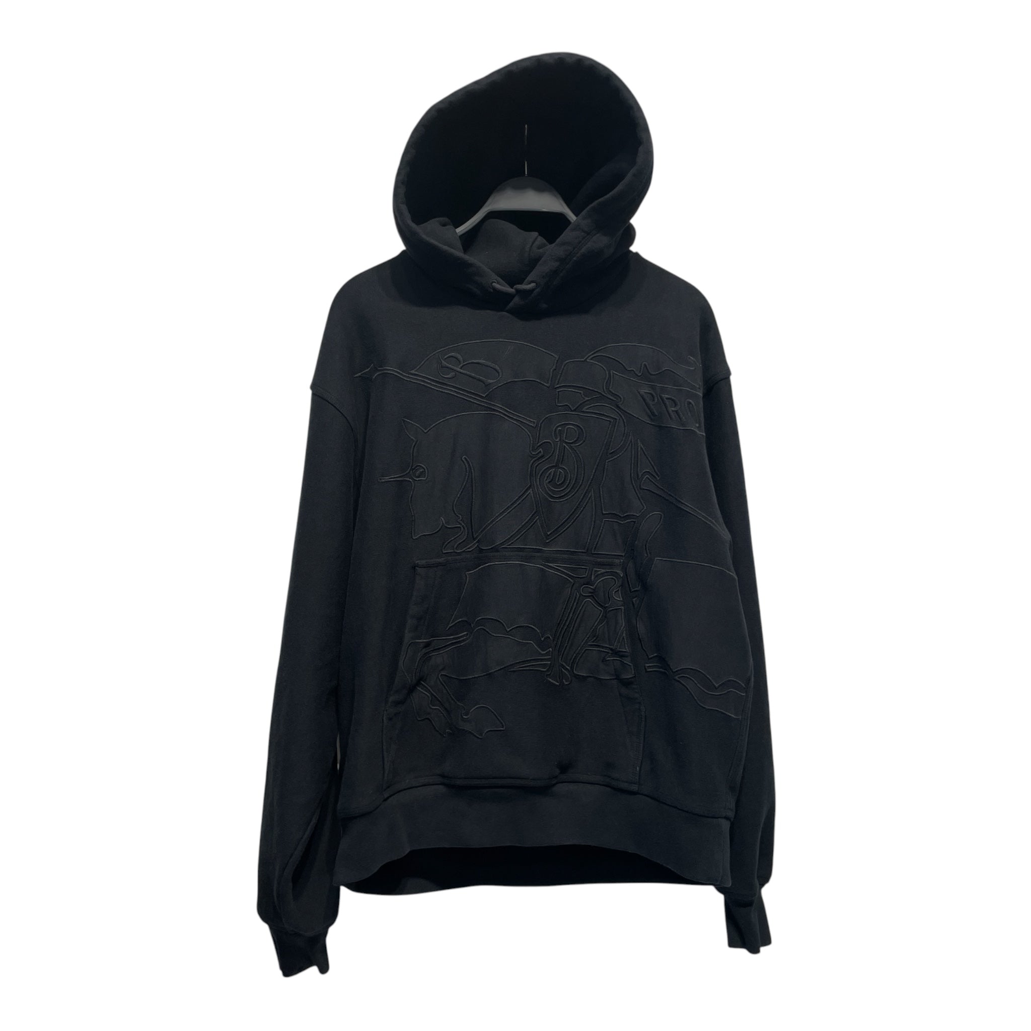 BURBERRY/Hoodie/L/Cotton/BLK/Oversize/ view 1
