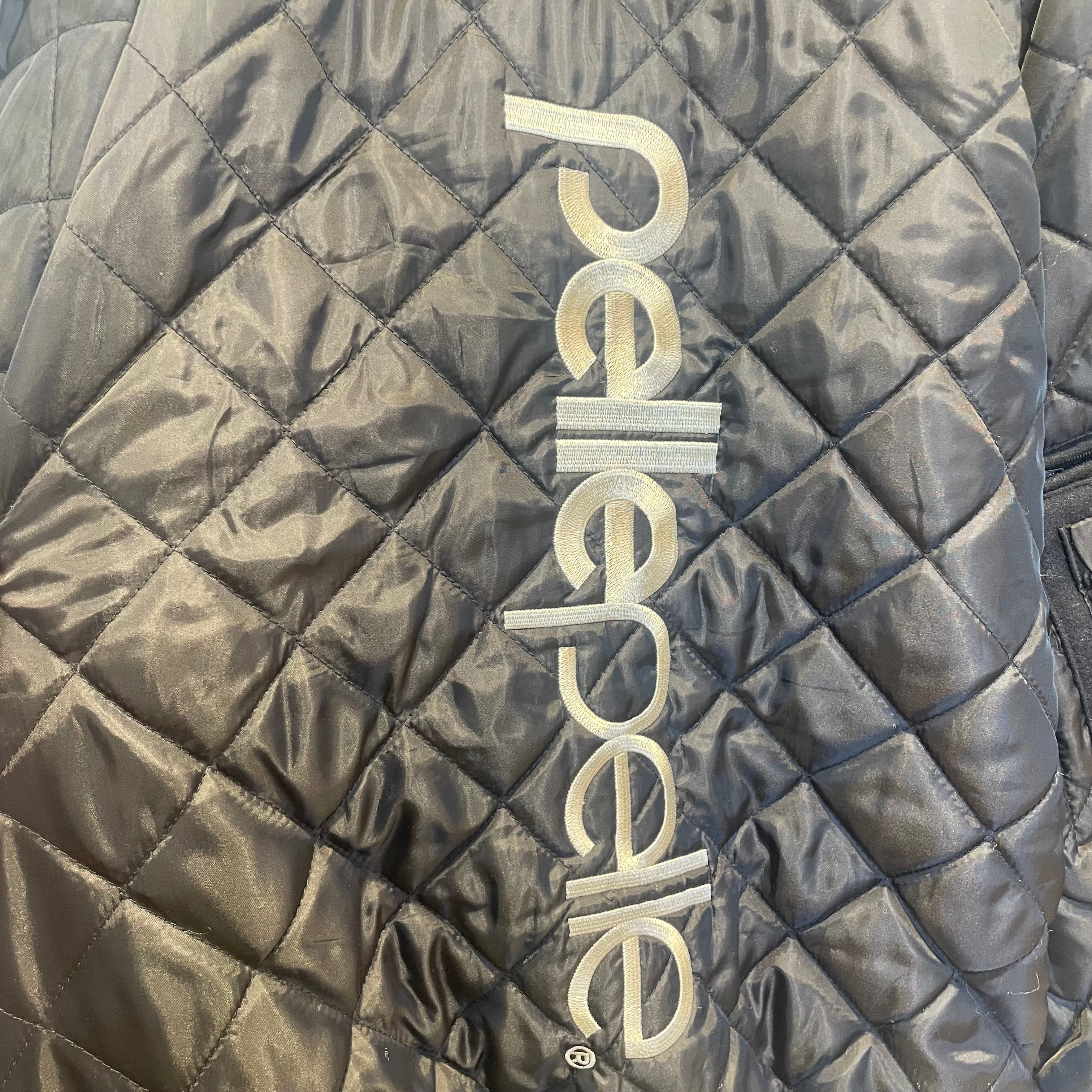 Pelle Pelle/Baseball Jkt/XXL/Wool/BLK/red paw print/cream sleeves view 12
