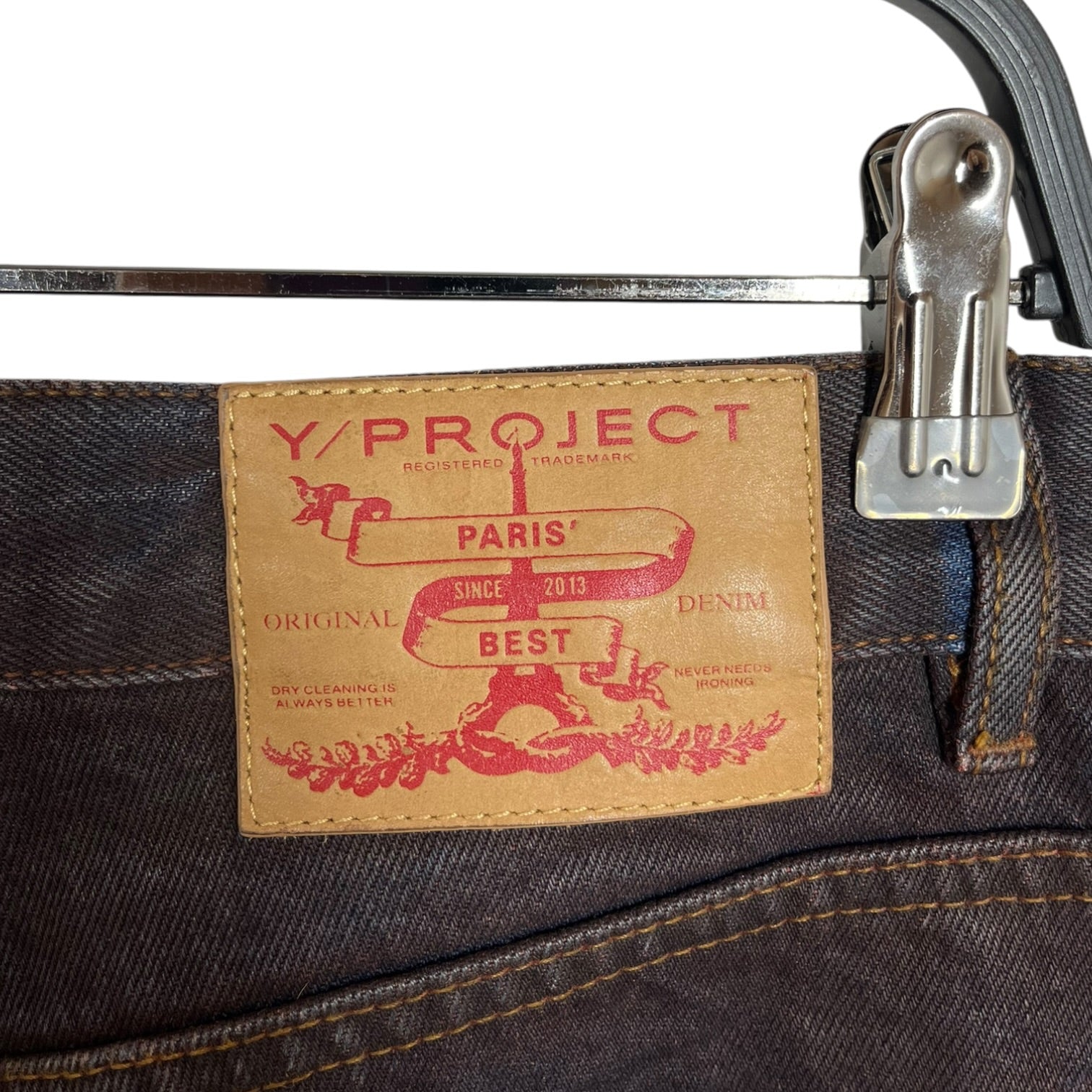 Y/PROJECT/Straight Pants/31/Cotton/BRW/SNAP DOUBLE-KNEES view 4