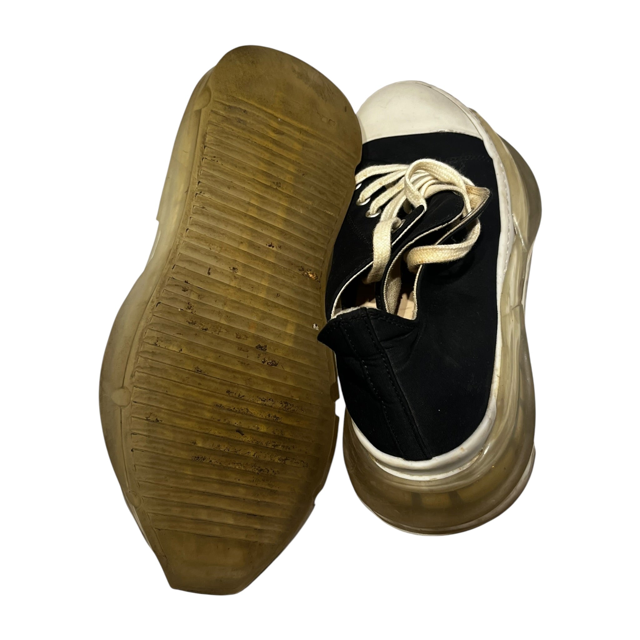 RICK OWENS DRKSHDW/Low-Sneakers/EU 40/Nylon/BLK/Abstract Ramones Trans Sole view 4