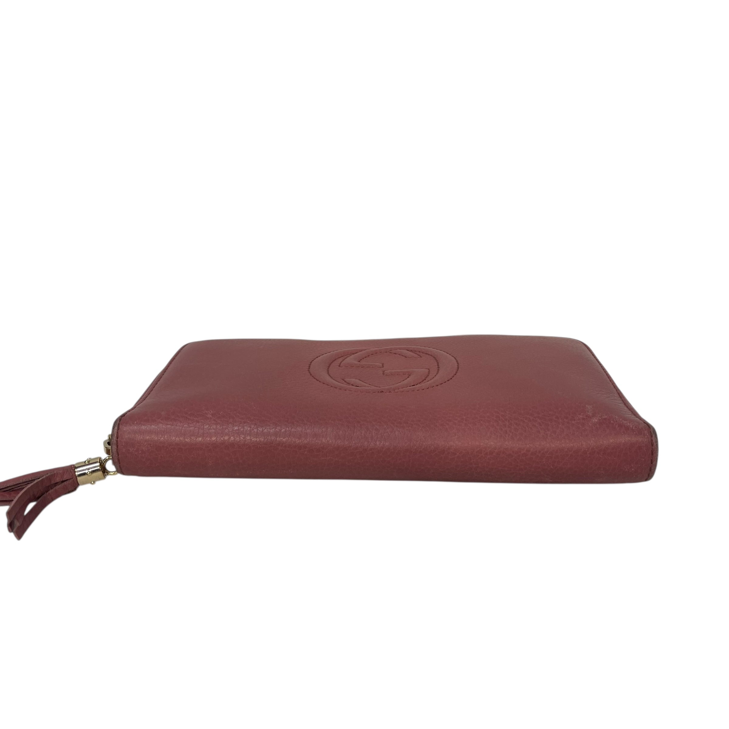 GUCCI/Long Wallet/Leather/PNK/soho zip contintental wallet view 3