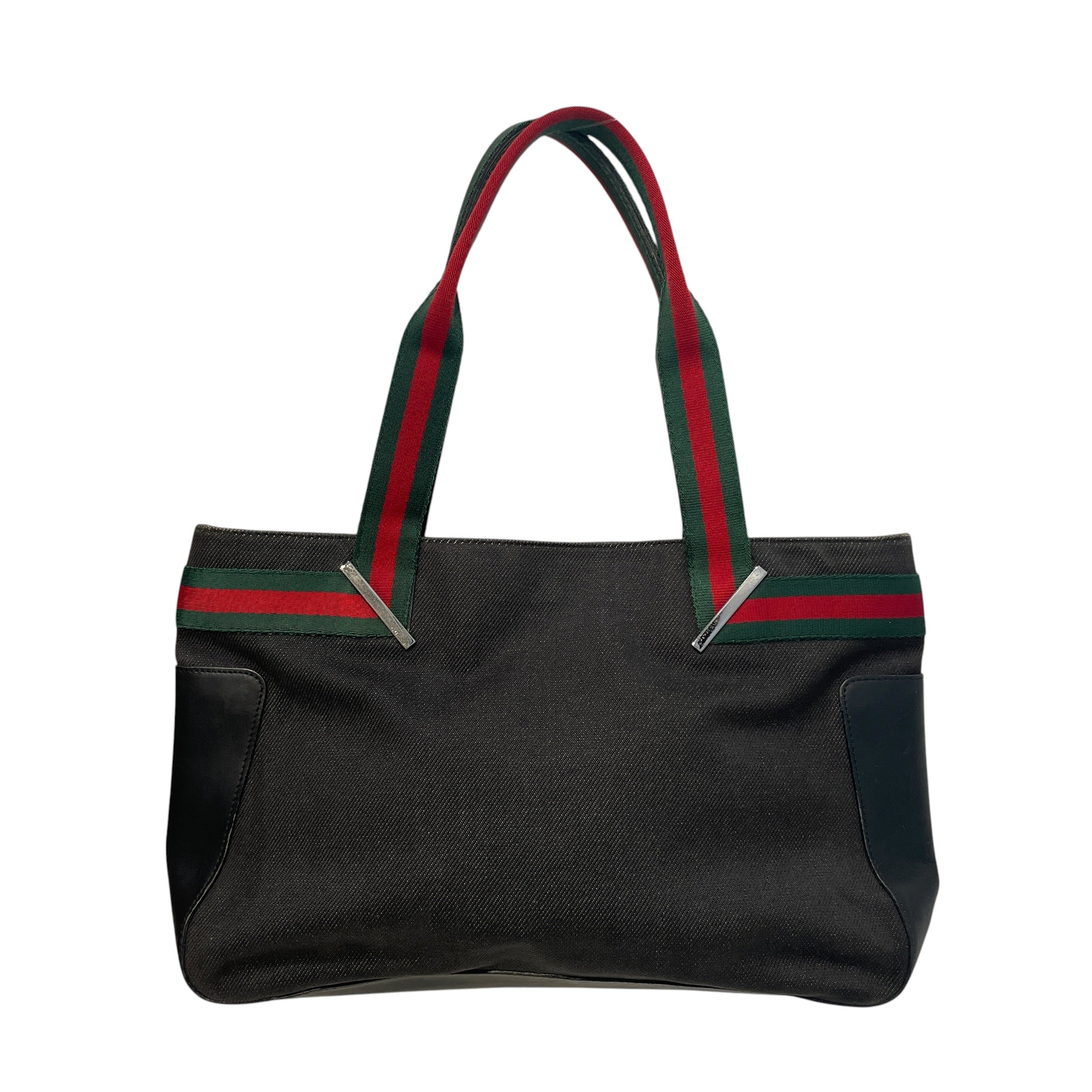GUCCI/Tote Bag/Cotton/BLK/Stripped Canvas Tote view 1
