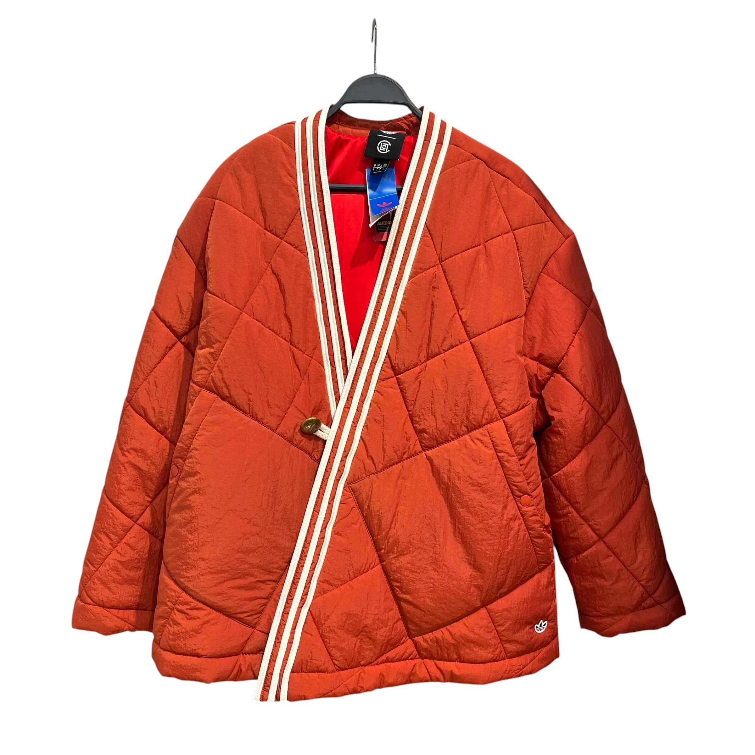 adidas/CLOT(CLOTAPPAREL)/Puffer Jkt/L/Polyester/ORN/chines side gld button view 1