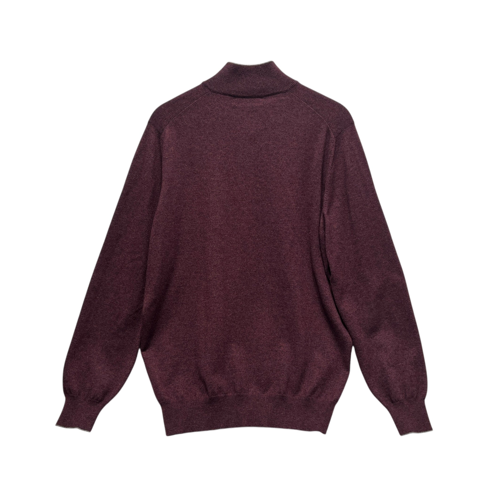 BRUNELLO CUCINELLI/Sweater/L/Cashmere/RED/QUATER ZIP GRAY STRIP view 2