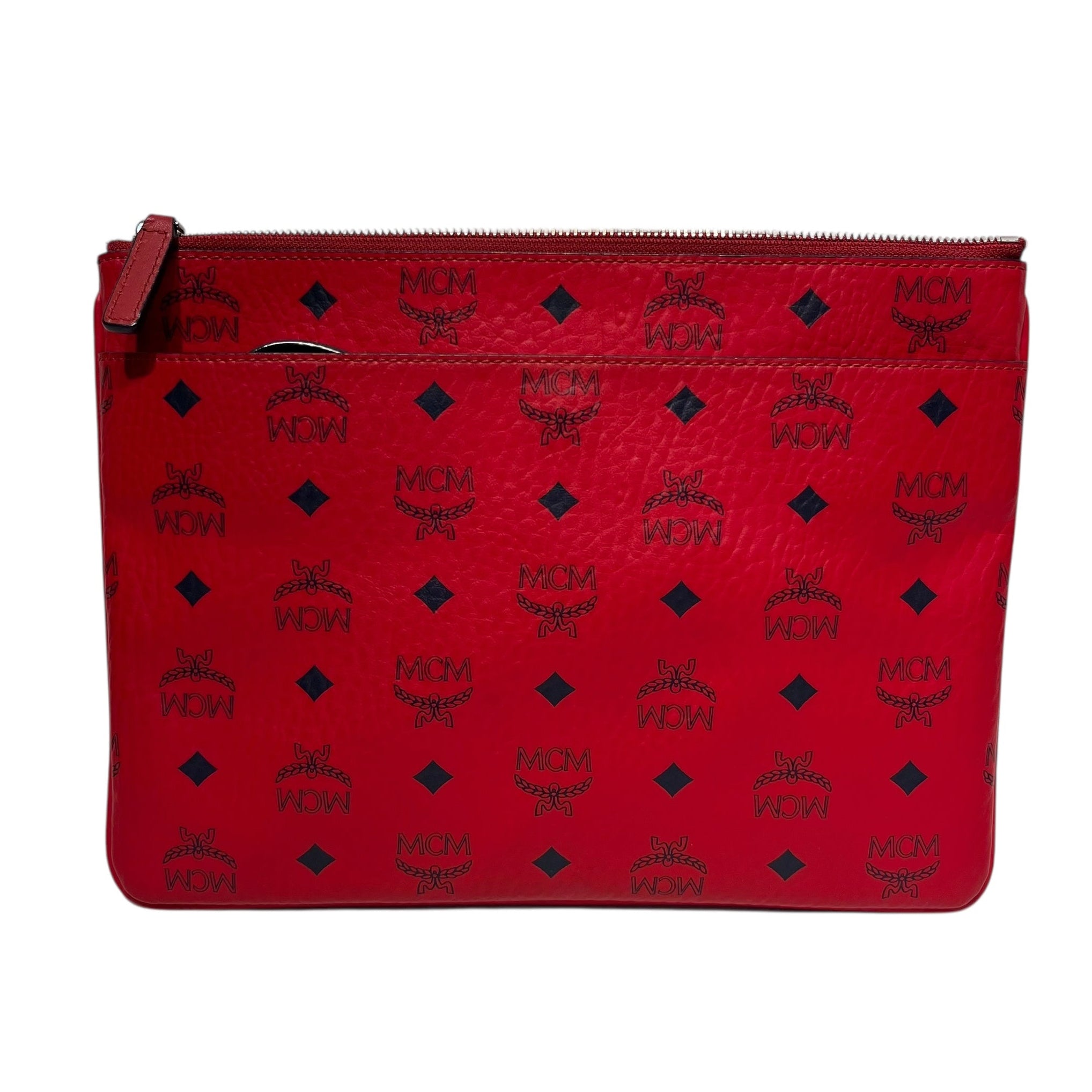 MCM/Pouch/Monogram/Leather/RED/puch/crossbody view 2