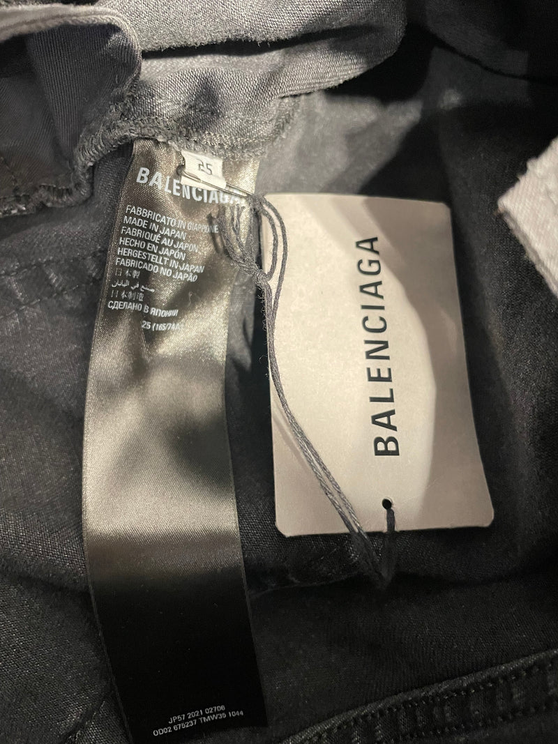 BALENCIAGA/Straight Pants/25/Denim/BLK/BLK STRAIGHT CUT DENIM