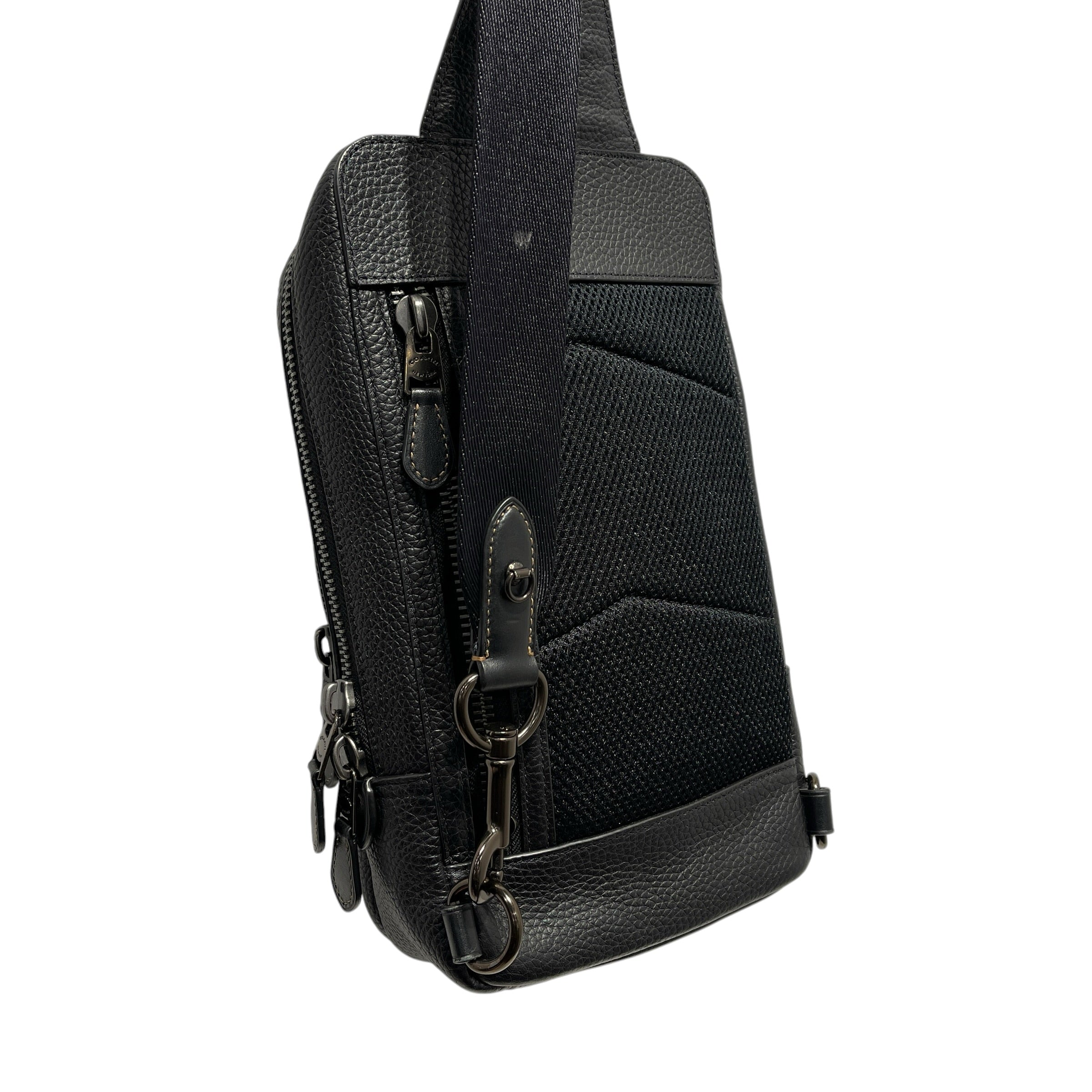 COACH/Fanny Pack/Leather/BLK/GOTHAM sling pack view 9