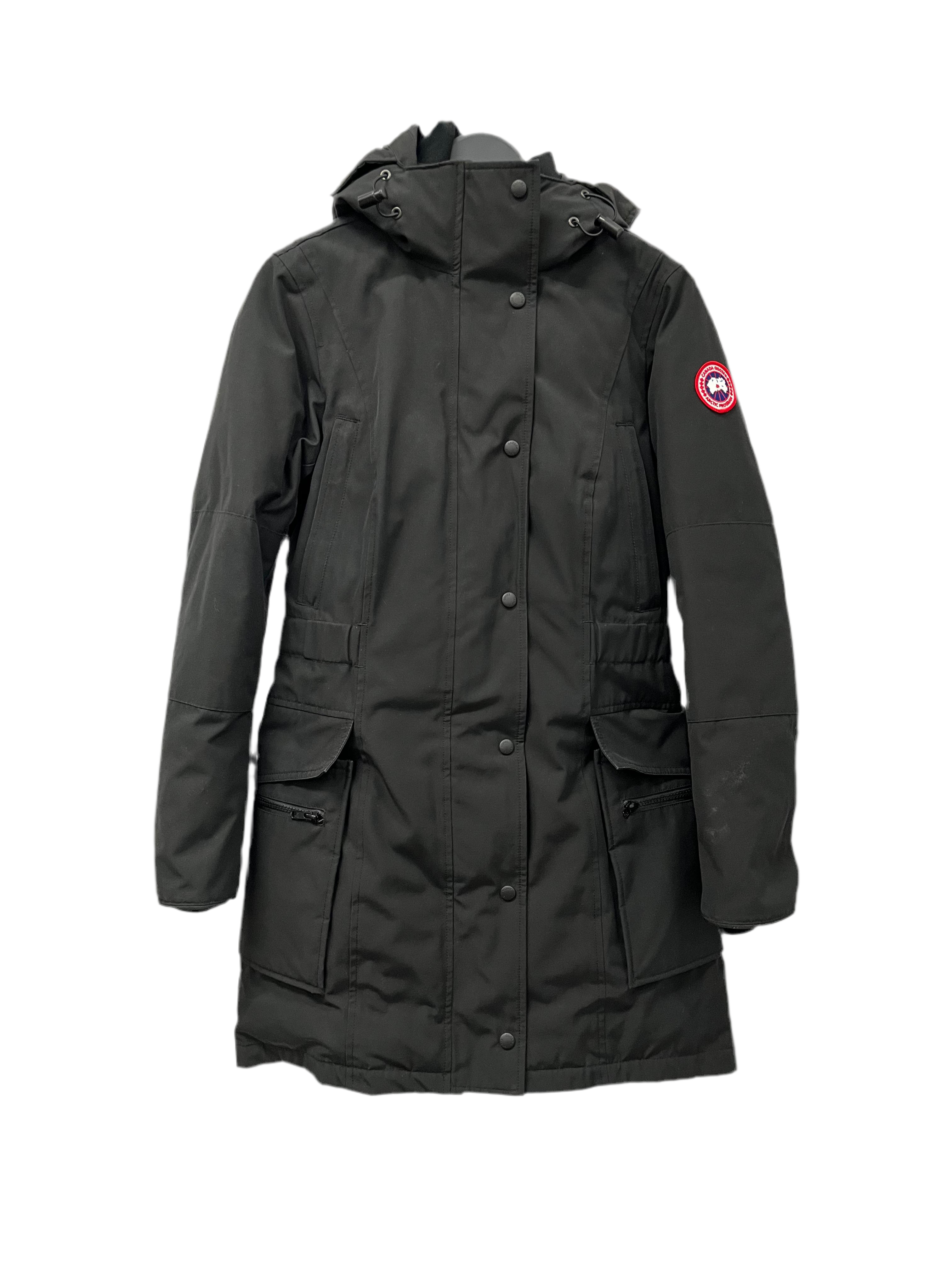CANADA GOOSE/Coat/M/Polyester/BLK/Single Breasted/LONG COAT, 3 HAND POCKETS view 1