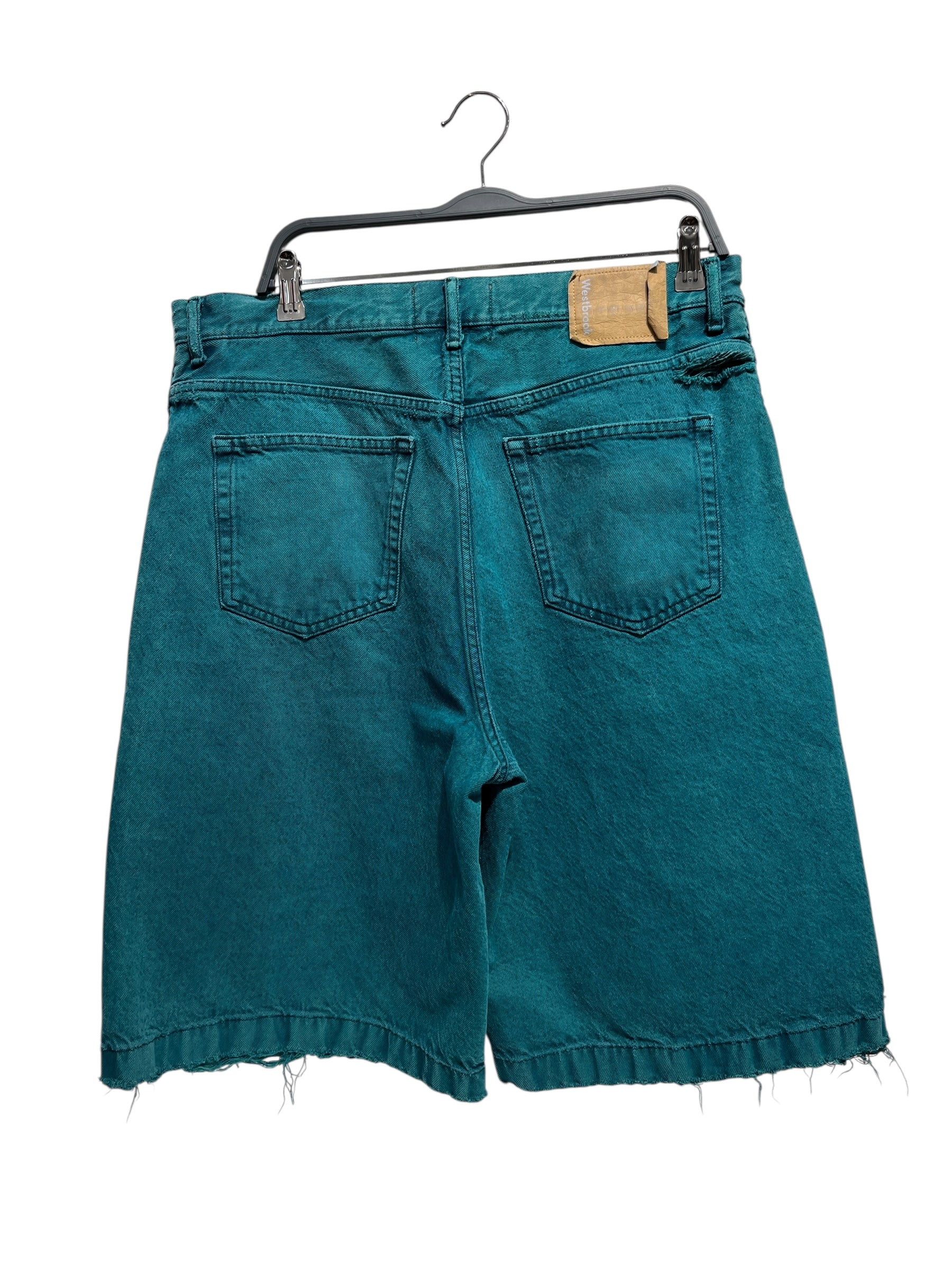 Acne Studios/Shorts/34/Denim/GRN/distressed green denim view 2